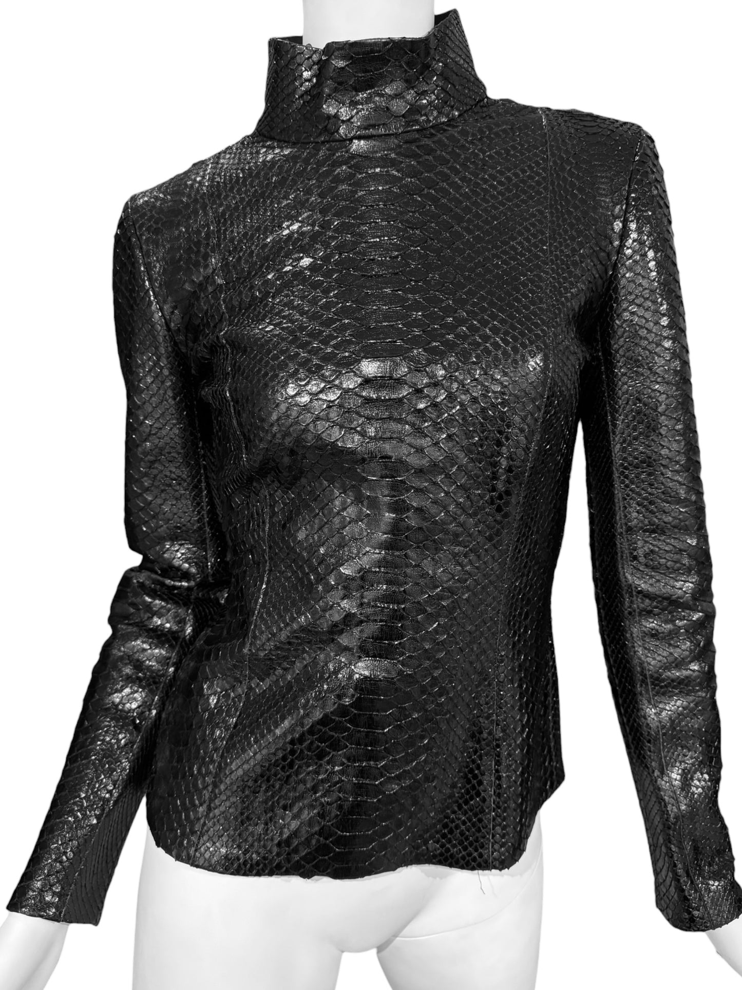 GUCCI FW2013 BY FRIDA GIANNINI BLACK PYTHON LEATHER JACKET