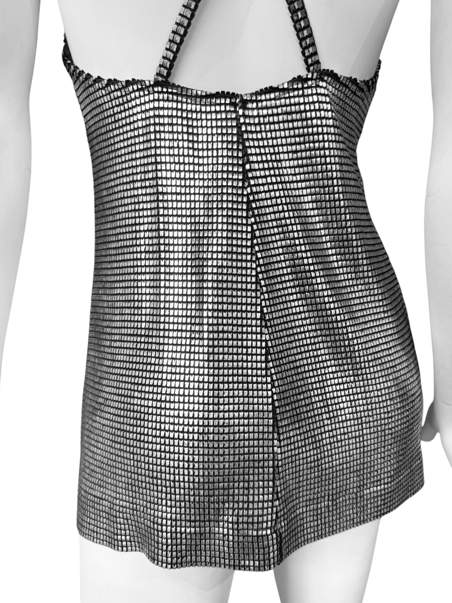 PACO RABANNE 1996 METALLIC MINI DRESS