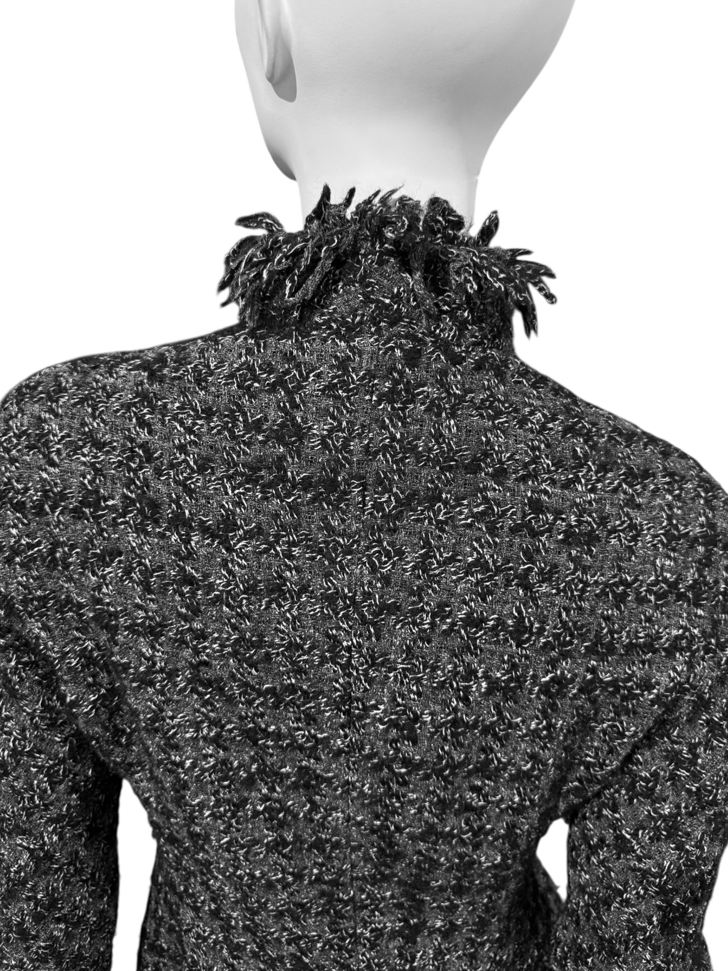 YOHJI YAMAMOTO FW2008 GREY SILK & WOOL TWEED JACKET