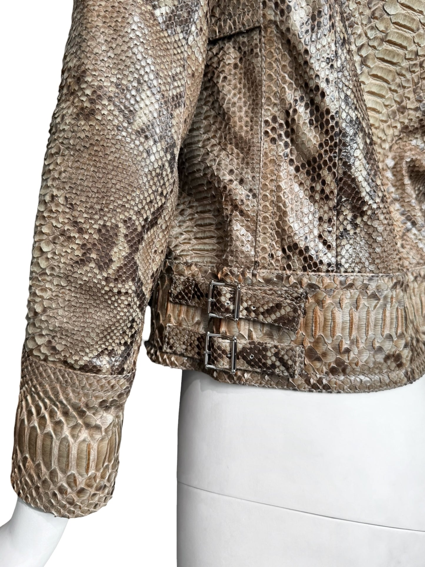 GUCCI RESORT 2011 BY FRIDAY GIANNINI BROWN PYTHON LEATHER JACKET