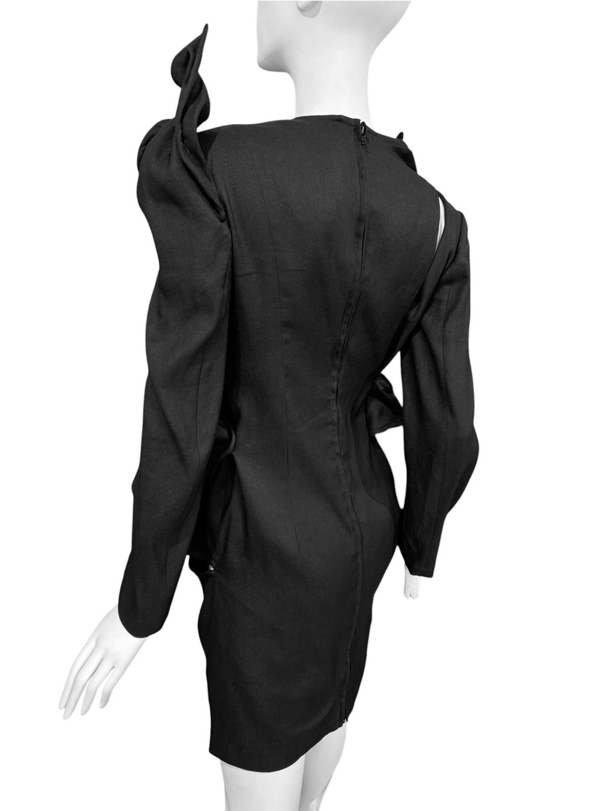 YOHJI YAMAMOTO SS2021 BLACK SCULPTURAL WIRE-DETAIL JACKET