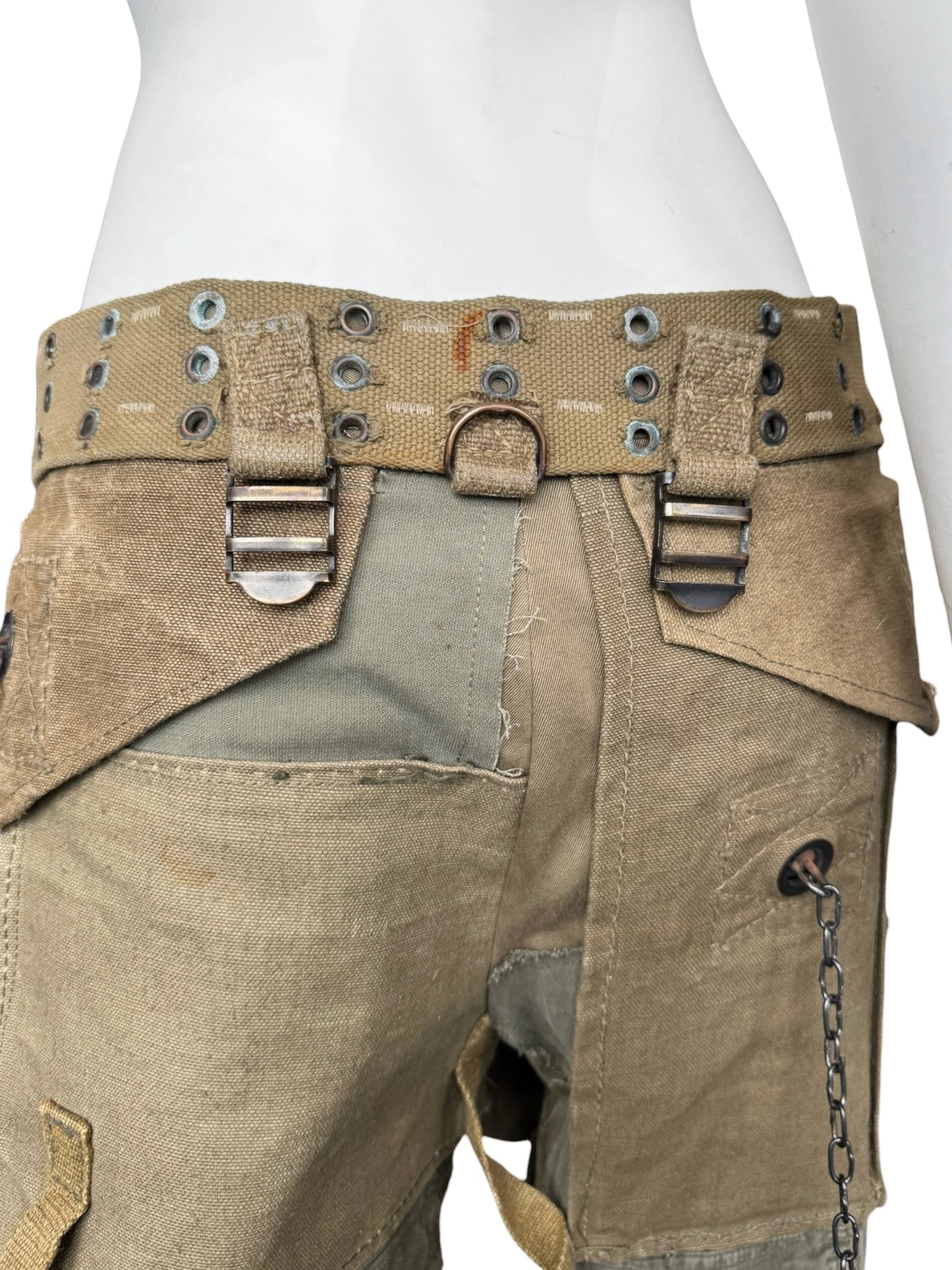 DOLCE & GABBANA FW2003 KHAKI MILITARY RECONSTRUCTED PANTS