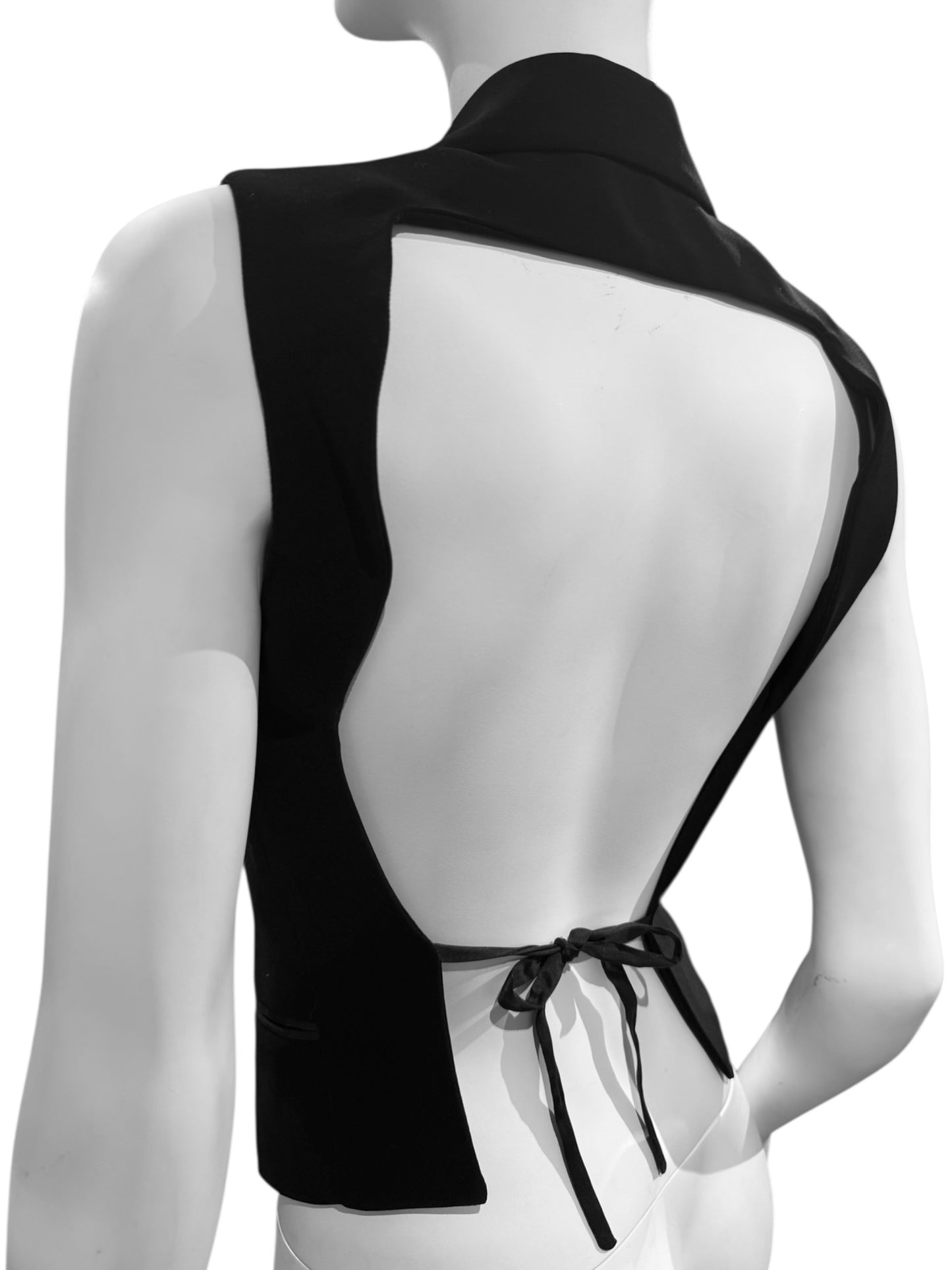 EXTÈ 1990s BLACK BACKLESS WAISTCOAT