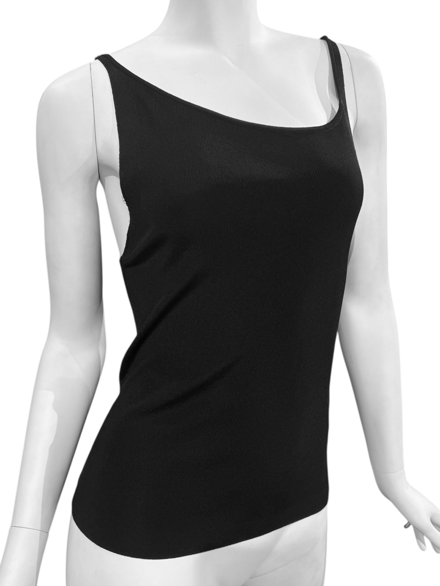 PLEIN SUD 2000s BLACK ASYMMETRICAL TANK TOP