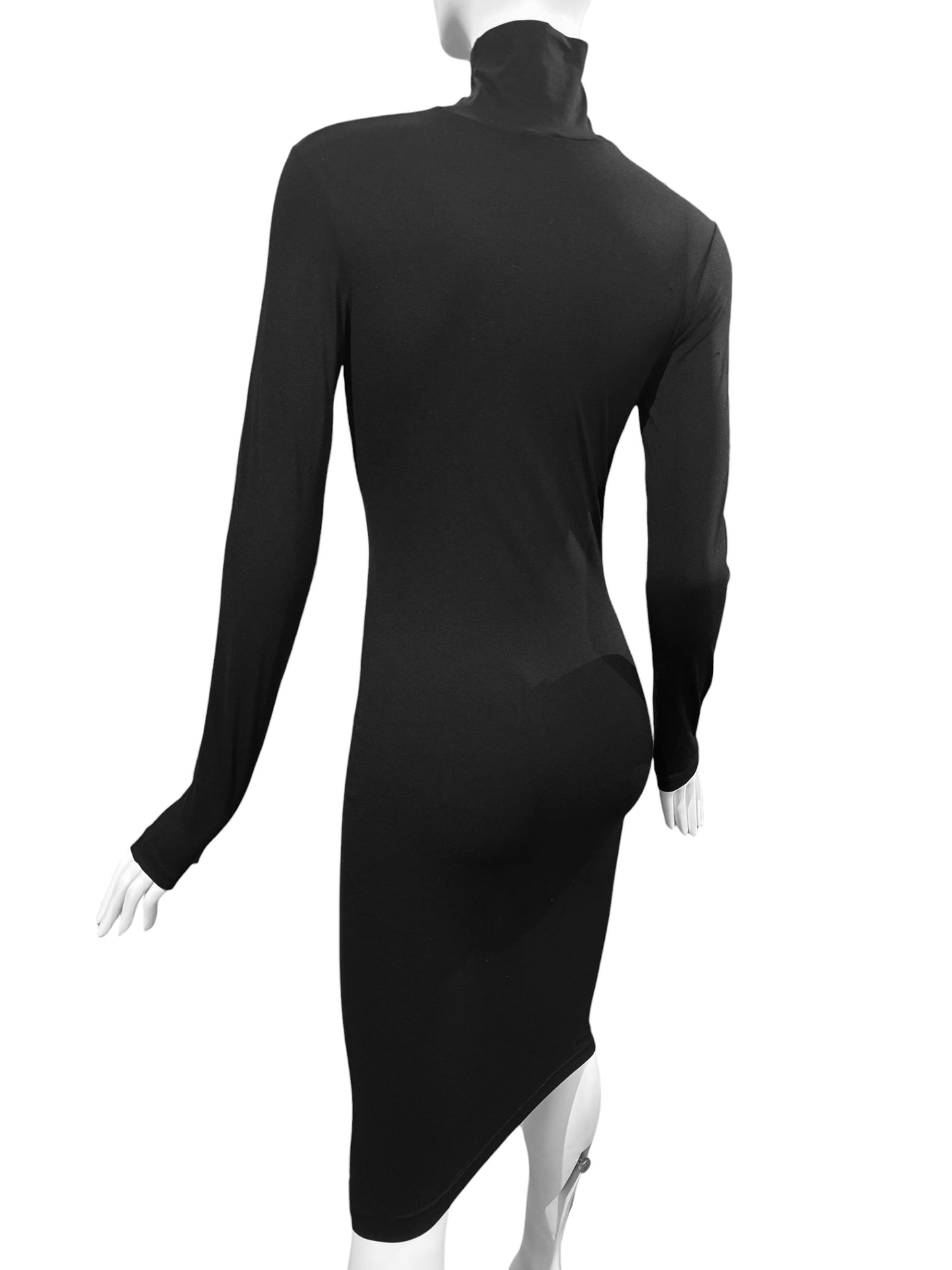 PLEIN SUD JEANS 2000s BLACK CUT OUT MIDI DRESS