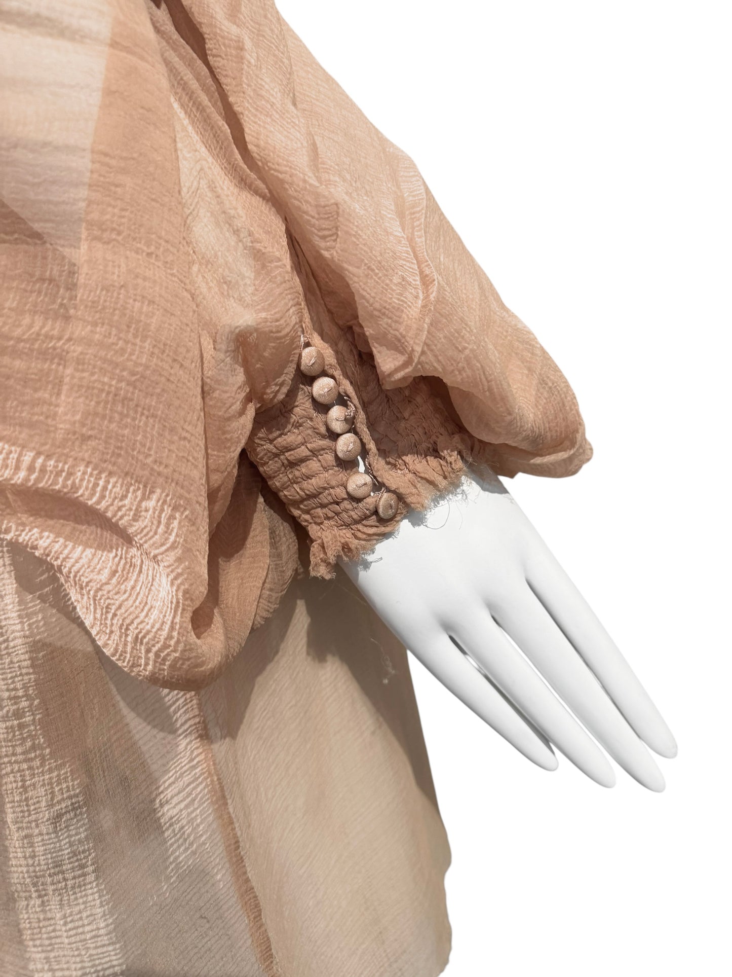 ALEXANDER MCQUEEN SS2003 «IRERE» BLUSH NUDE SILK BLOUSE/DRESS