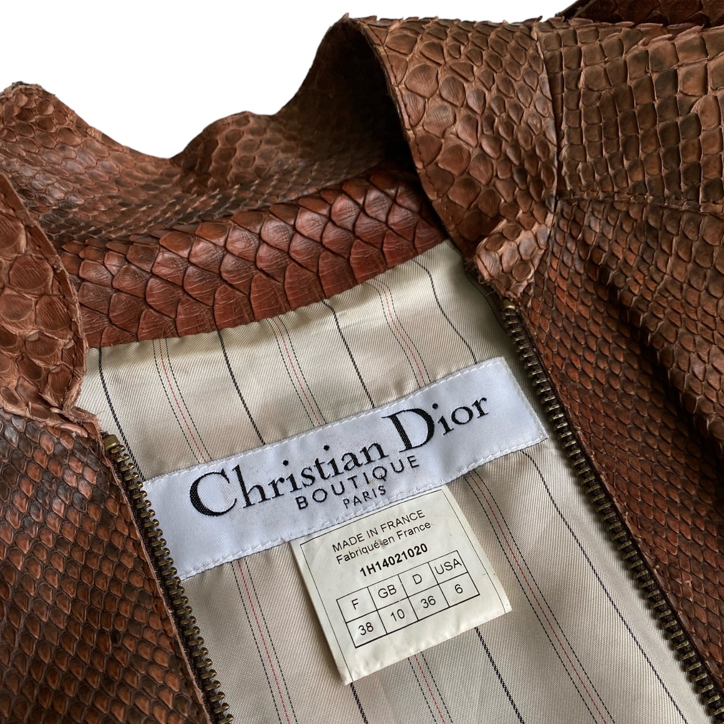 DIOR FW2001 BY GALLIANO BROWN PYTHON LEATHER JACKET