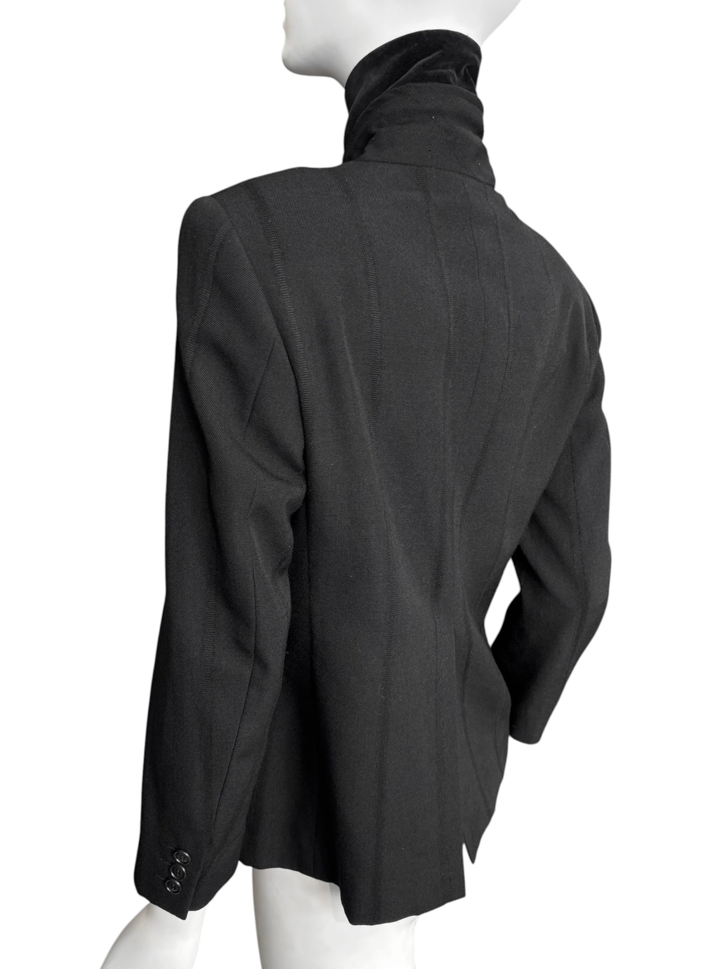 COMME DES GARÇONS FW2001 BLACK WOOL ASYMMETRICAL BLAZER