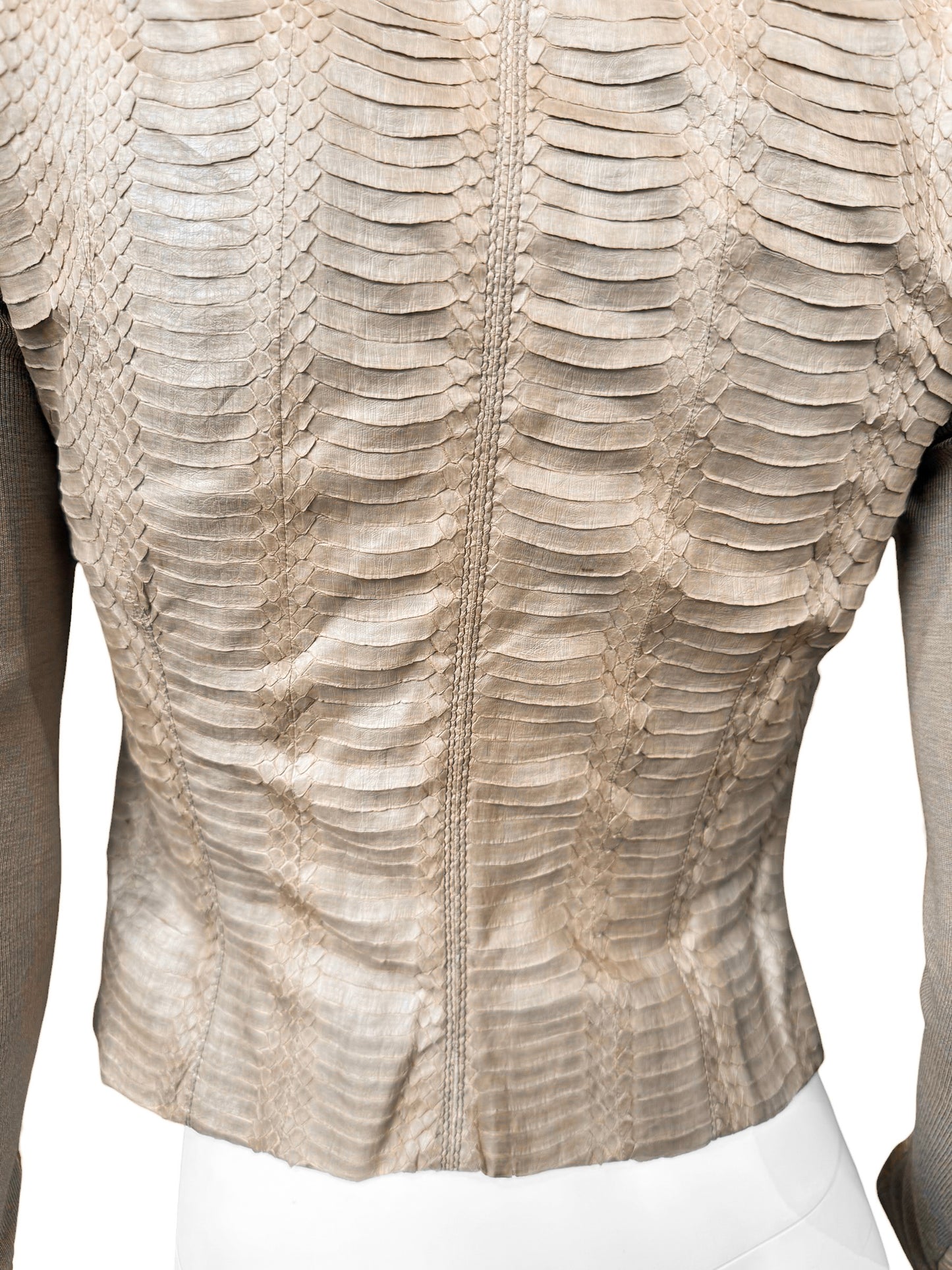 RICK OWENS SS2012 «NASKA» BROWN PYTHON LEATHER ASYMMETRICAL ZIP JACKET