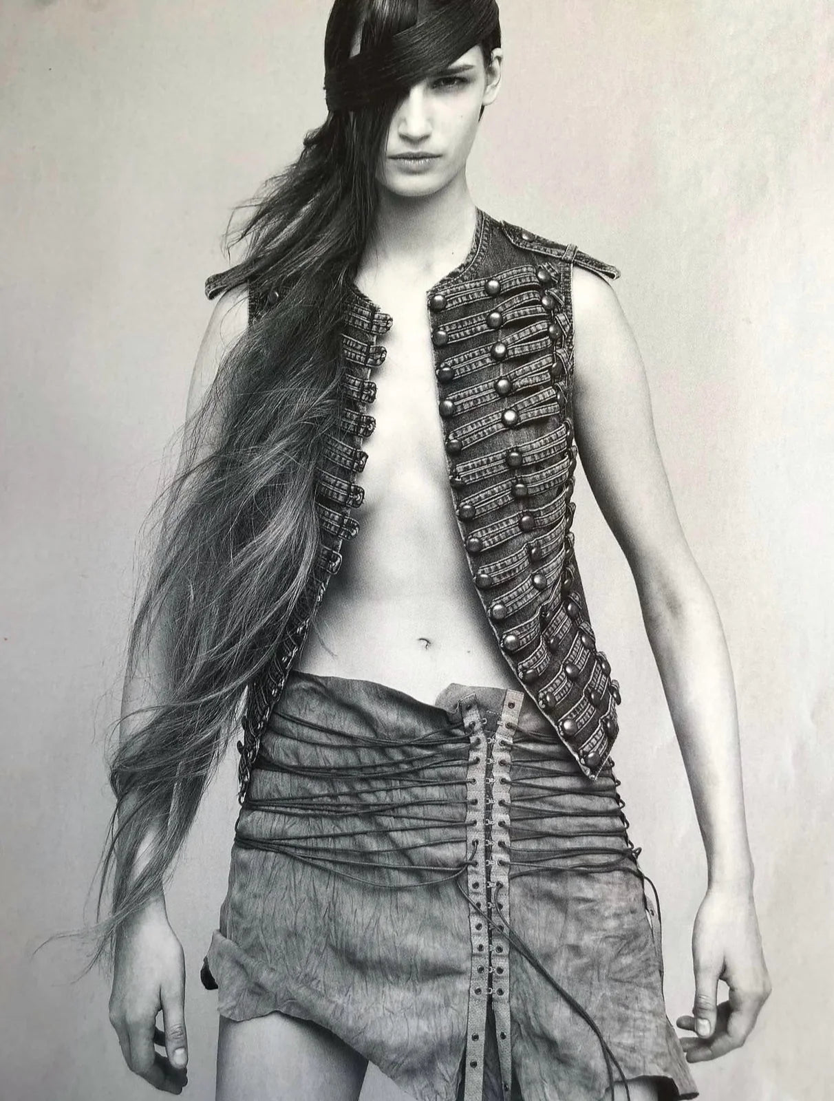 PLEIN SUD SS2003 ORANGE SUEDE LEATHER LACE-UP MINI SKIRT