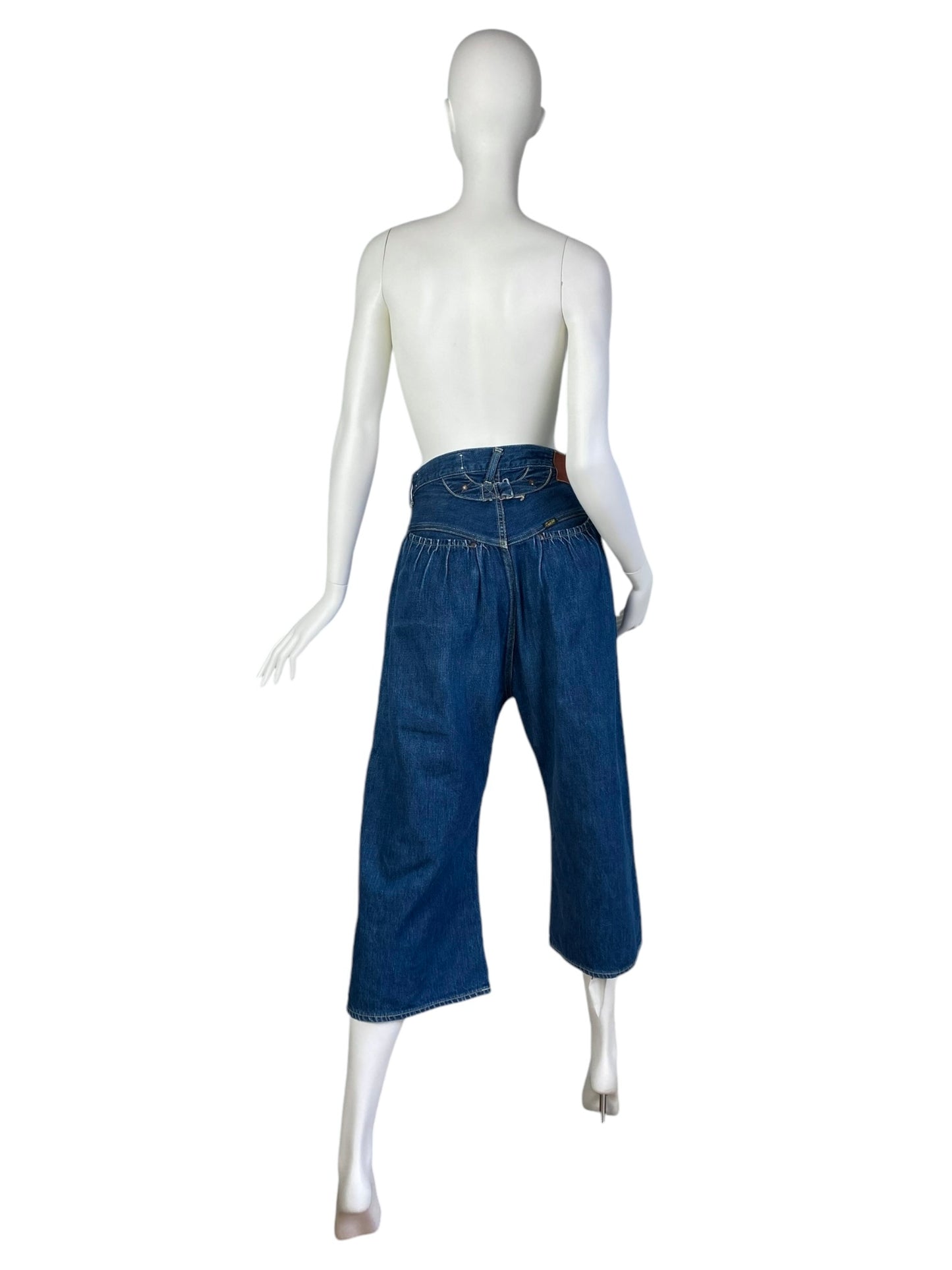 KAPITAL 2010s BLUE DENIM WIDE CAPRI PANTS