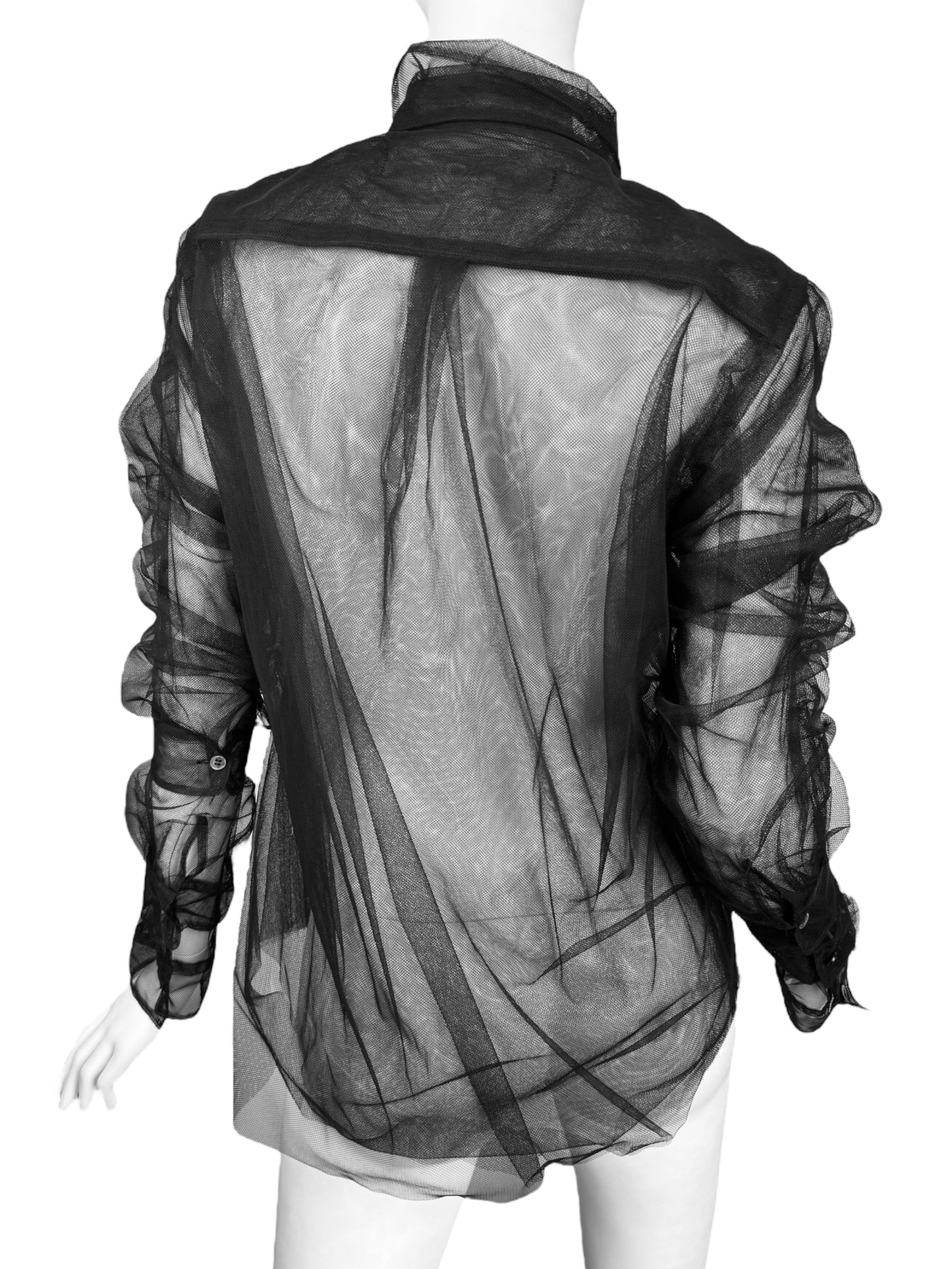 COMME DES GARÇONS 1990s BLACK TULLE TRIPLE LAYERED SHIRT