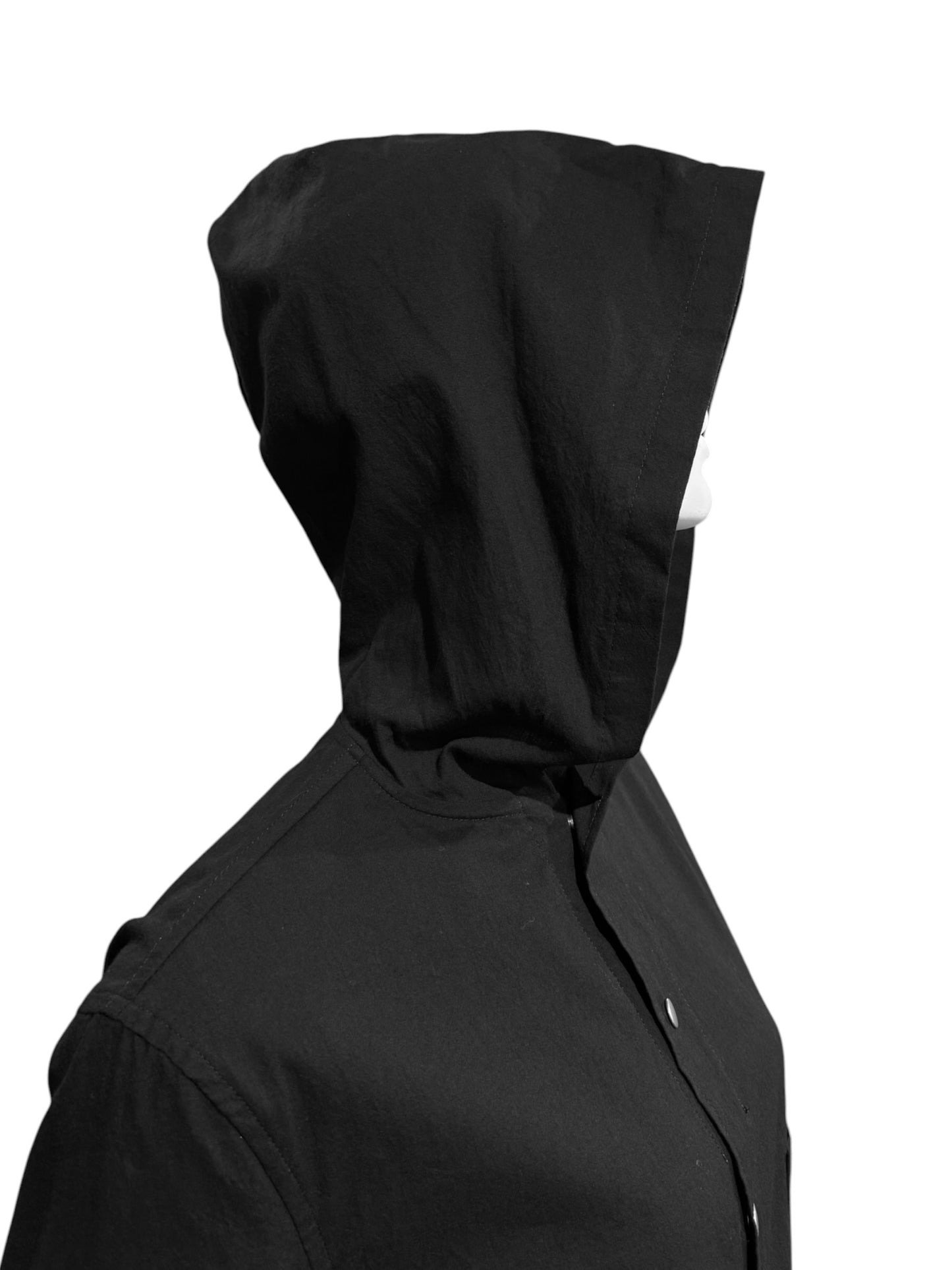 Y’S YOHJI YAMAMOTO FW2011 BLACK HOODED SHIRT