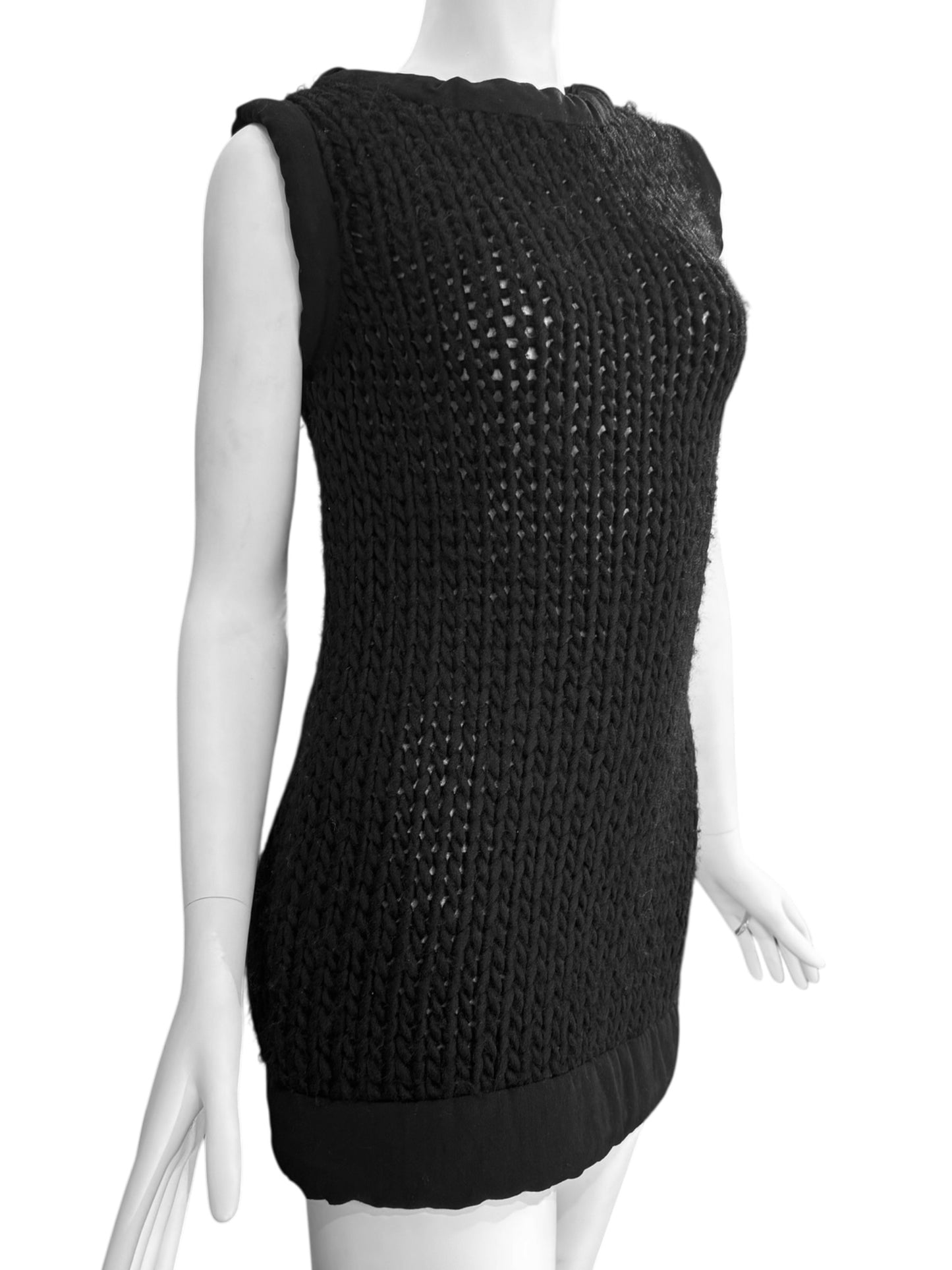 YOHJI YAMAMOTO FW2001 BLACK WOOL TANK TOP