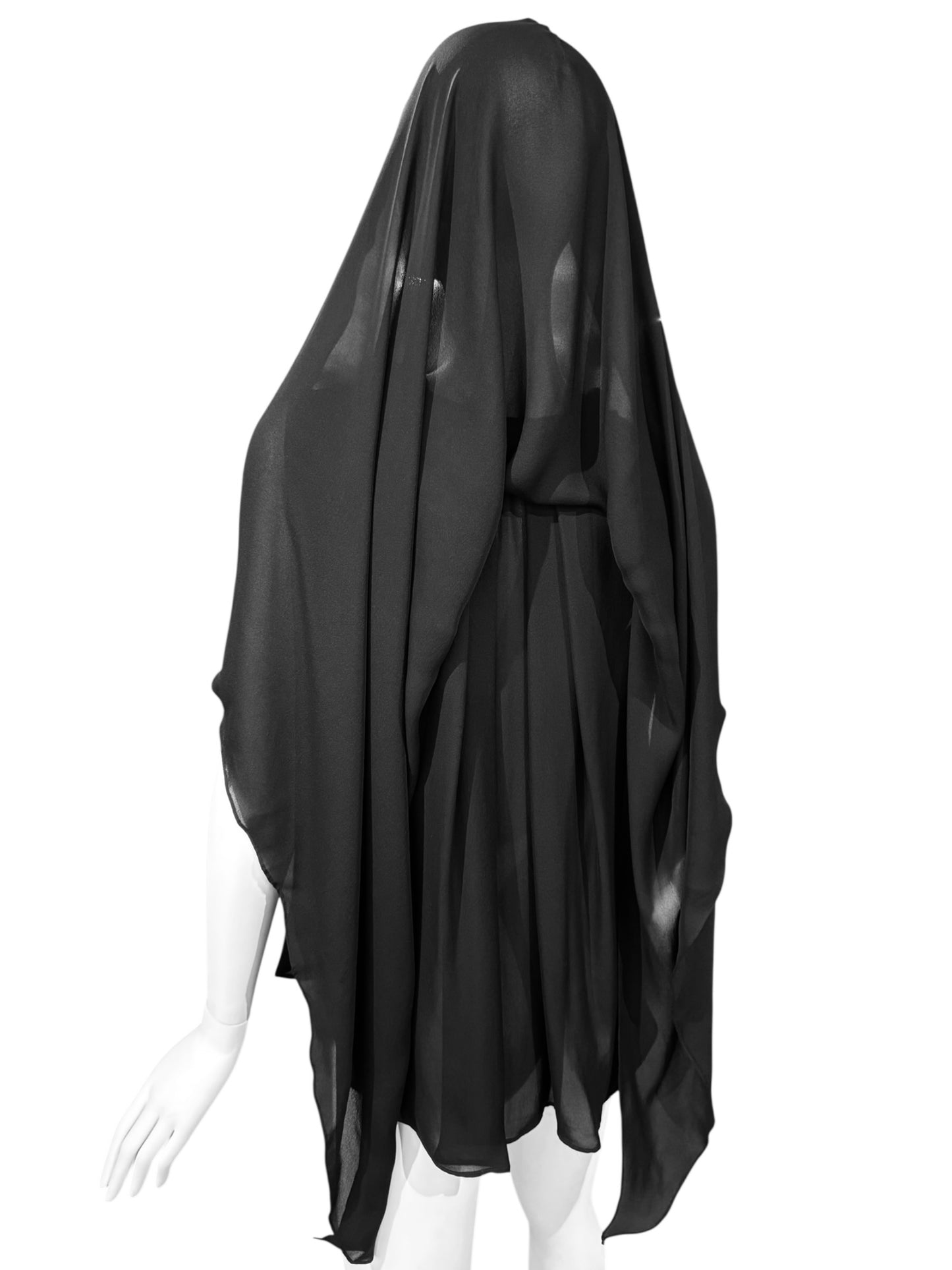 PLEIN SUD 2010s BLACK SILK HOODED TOP