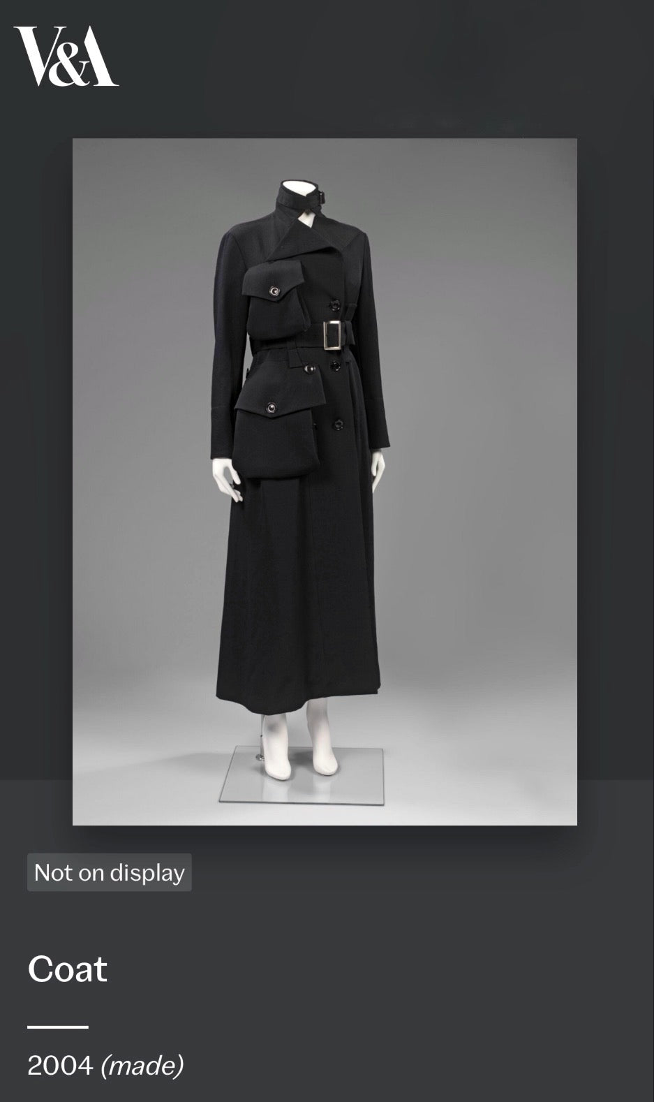 YOHJI YAMAMOTO FW2004 BLACK WOOL POCKET COAT