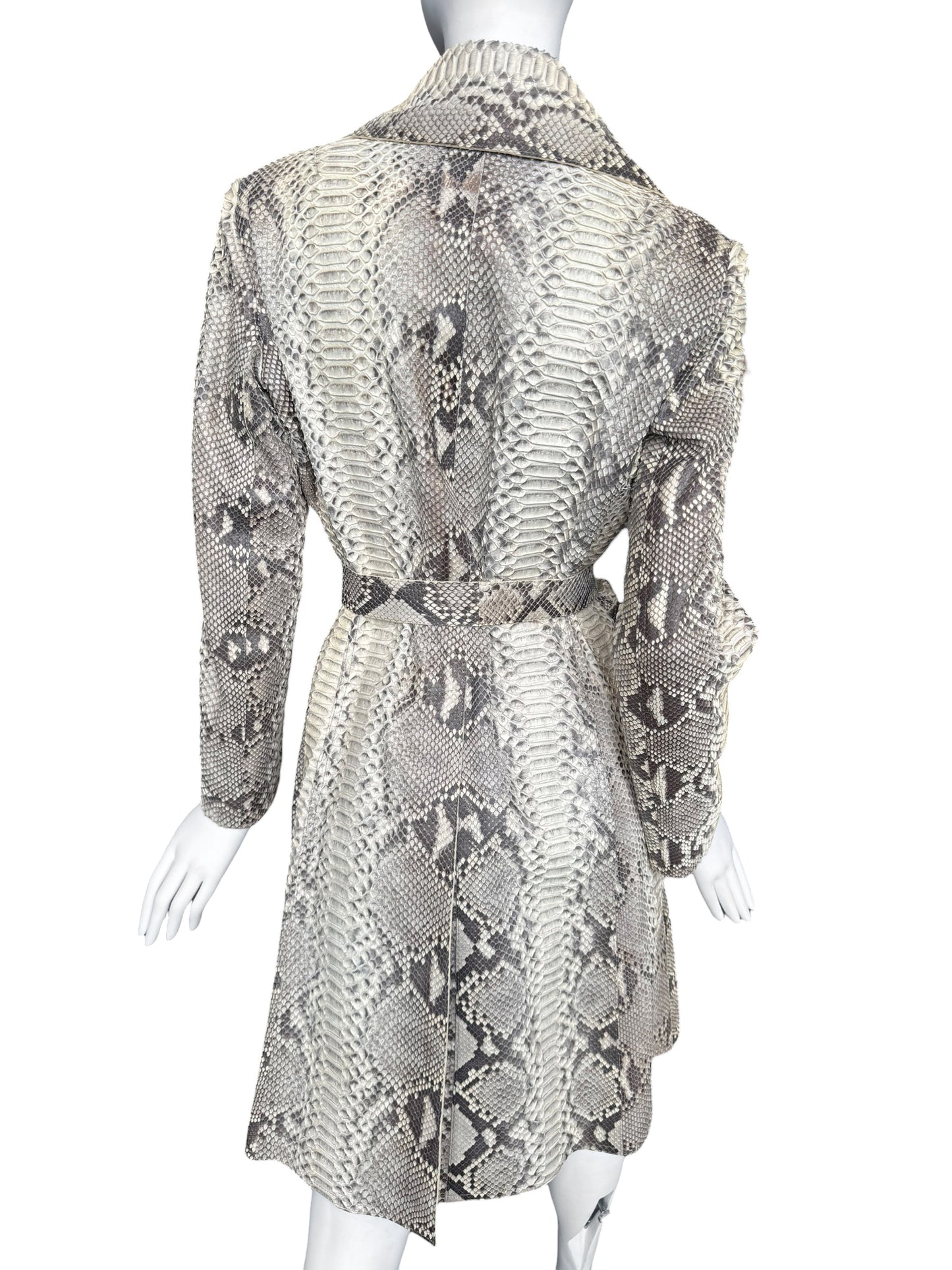JITROIS 2000s CREAM PYTHON LEATHER COAT