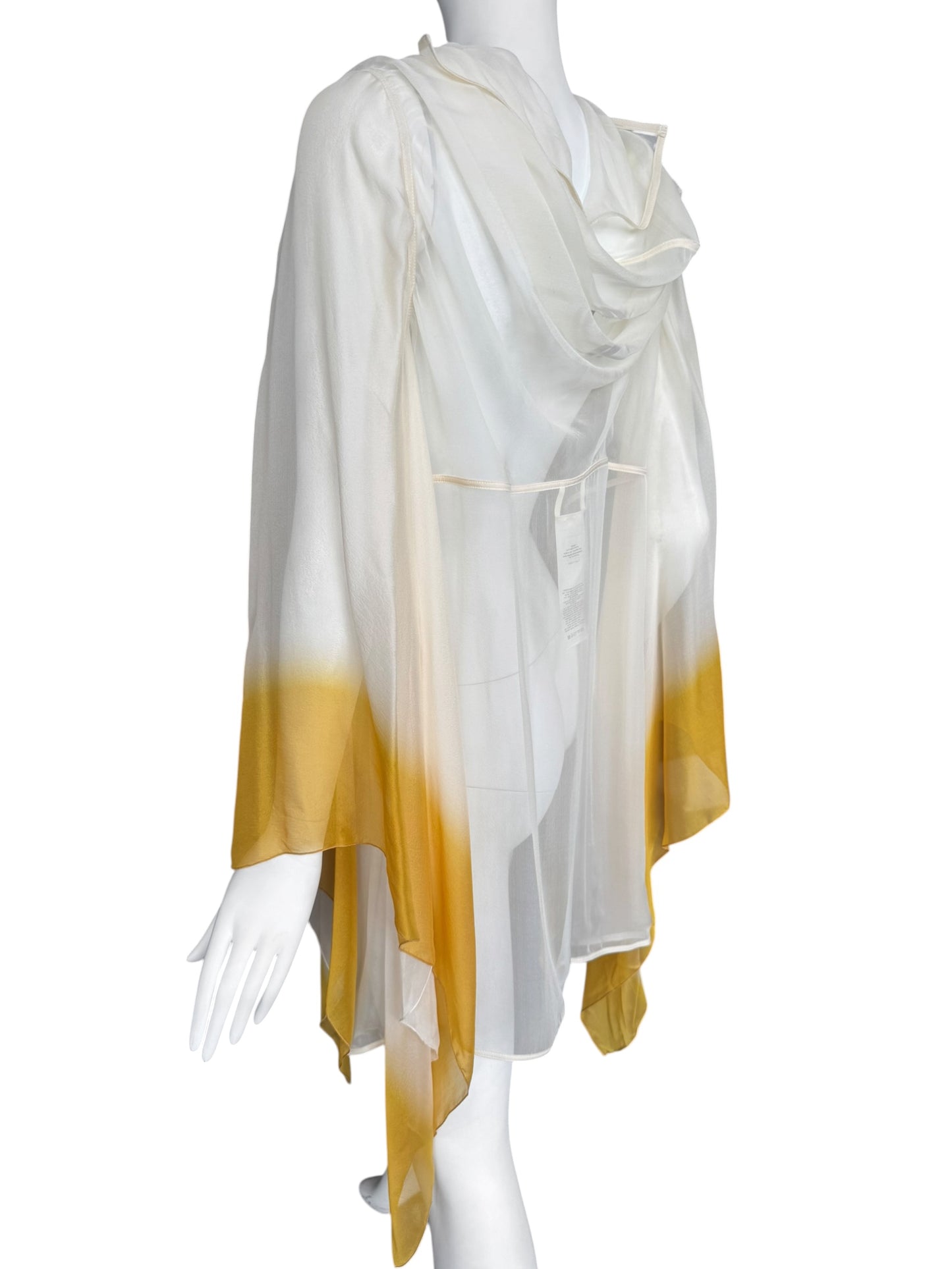 RICK OWENS SS2022 ‘FOGACHINE’ WHITE & YELLOW SILK TOP
