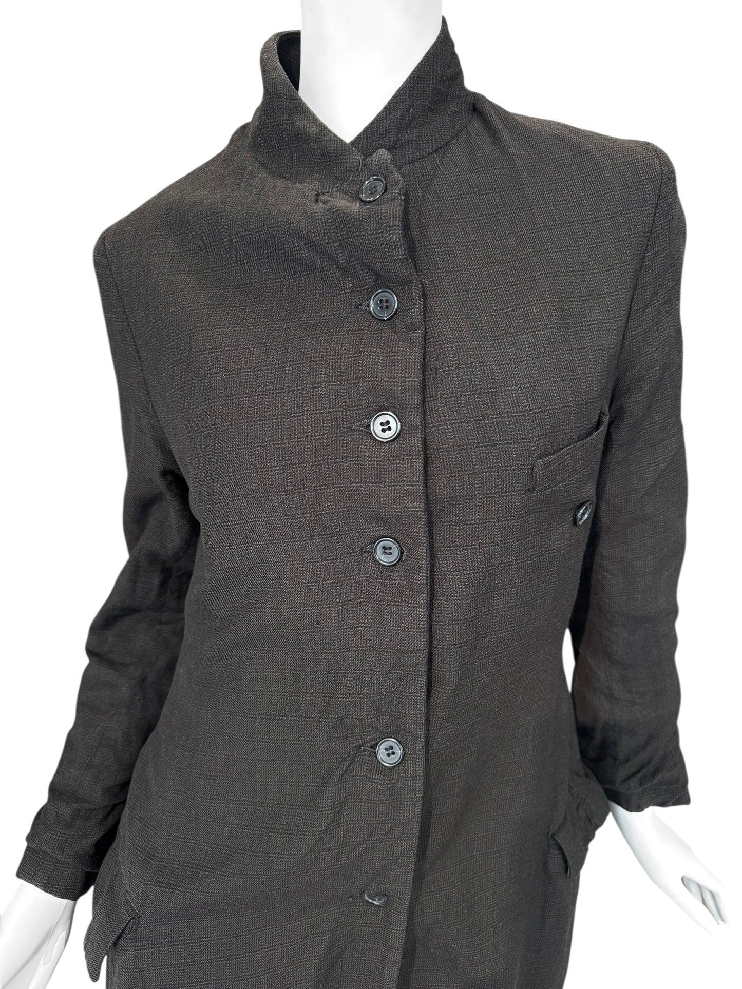 PAUL HARNDEN SHOEMAKERS 2010s DARK TAUPE WOOL COAT