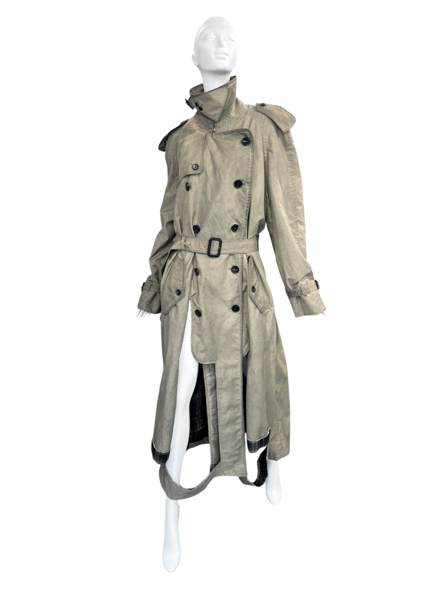 MAISON MARGIELA FW2019 BY JOHN GALLIANO BEIGE DESTRUCTURED TRENCH COAT