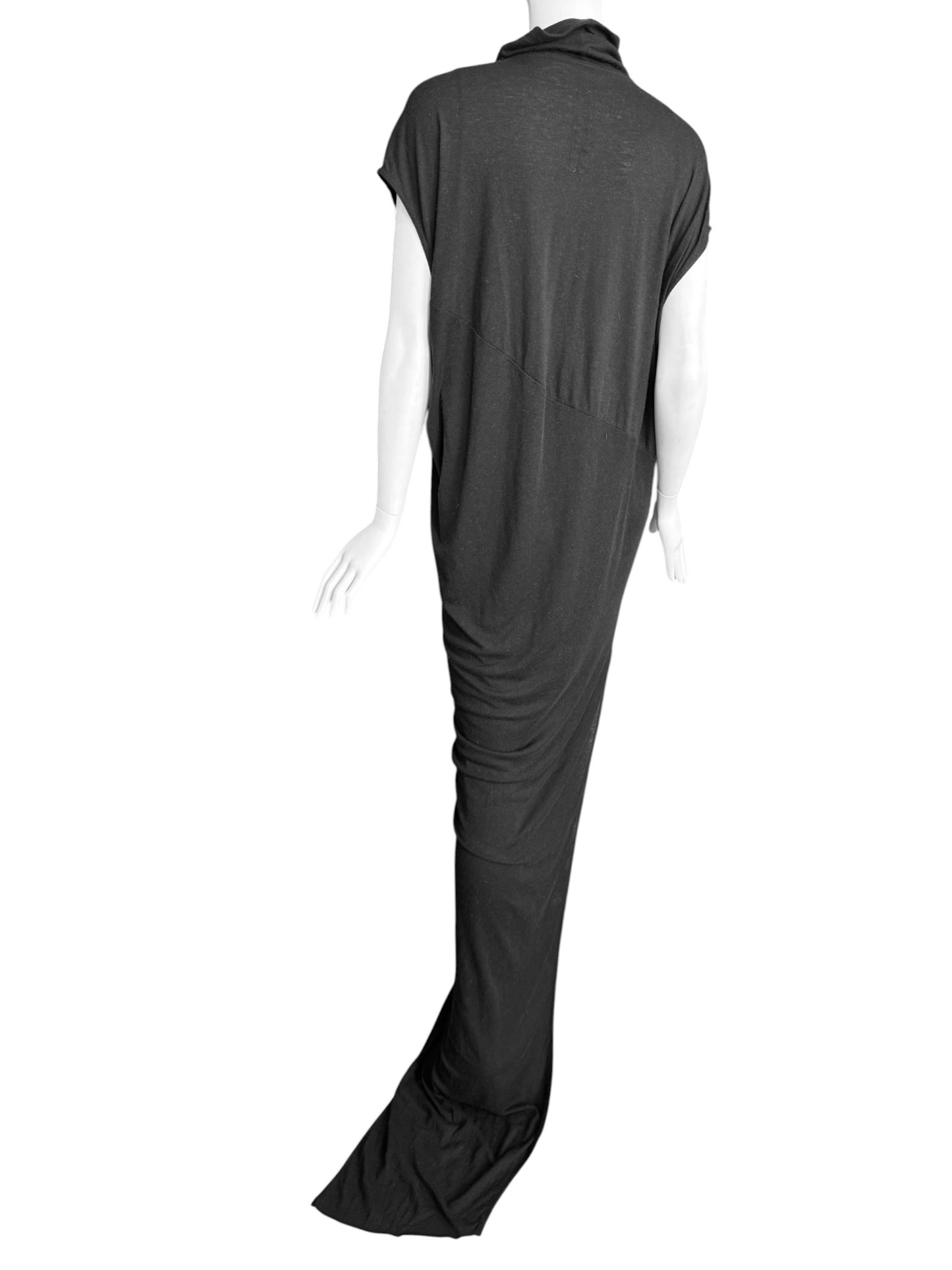 RICK OWENS FW2024 ‘PORTERVILLE’ BLACK SLIT MAXI DRESS