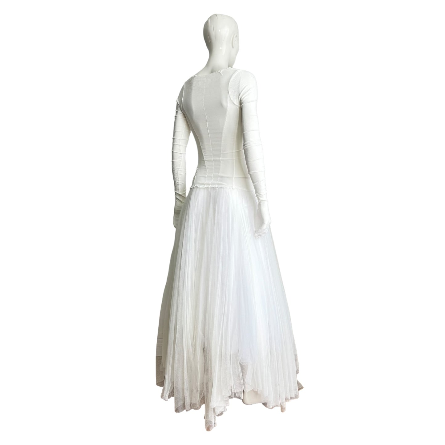 MARC LE BIHAN 2020s WHITE SILK BALLERINA MAXI DRESS