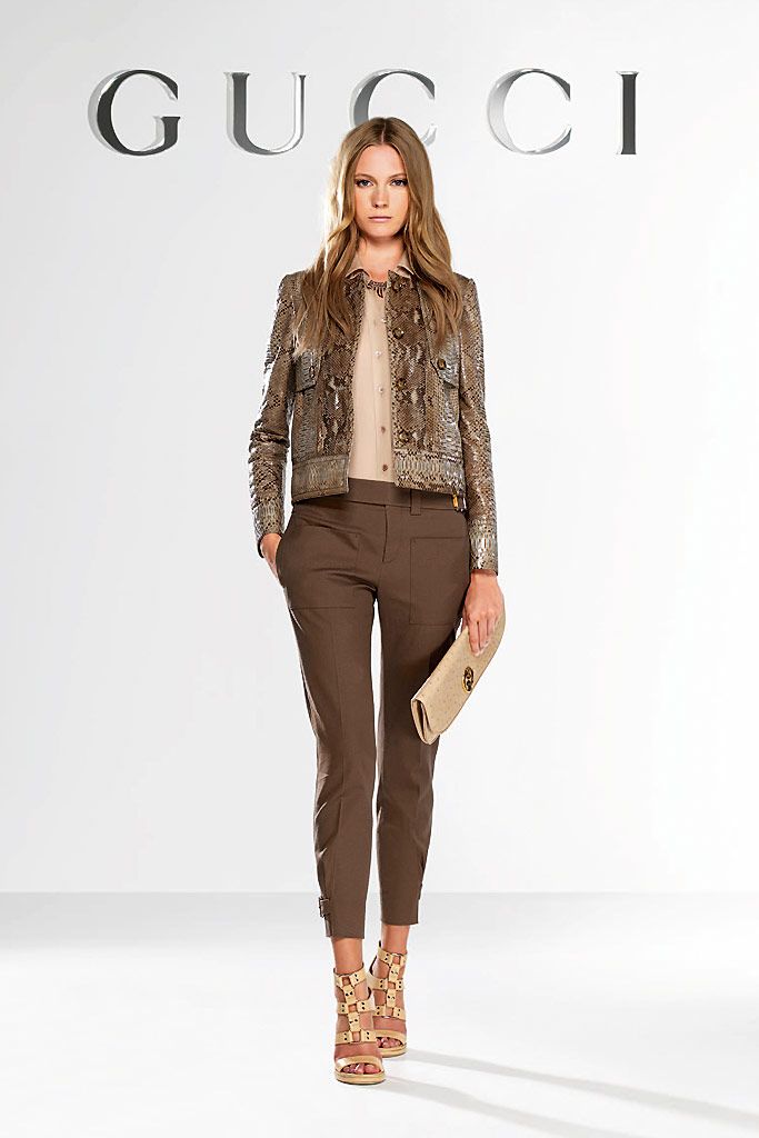 GUCCI RESORT 2011 BY FRIDAY GIANNINI BROWN PYTHON LEATHER JACKET