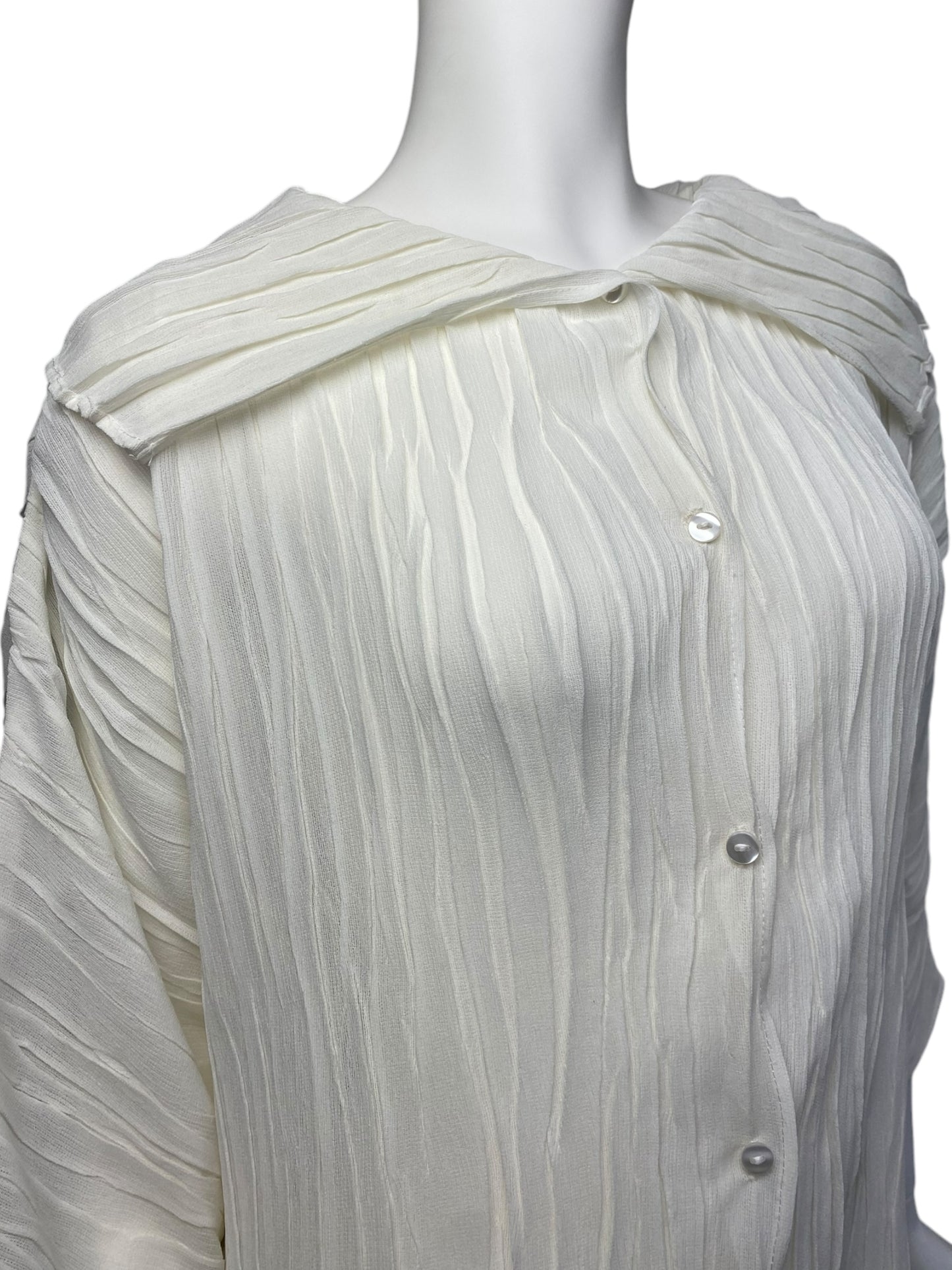 ADOLFO DOMINGUEZ 2000s OFF-WHITE PLEATED SHIRT