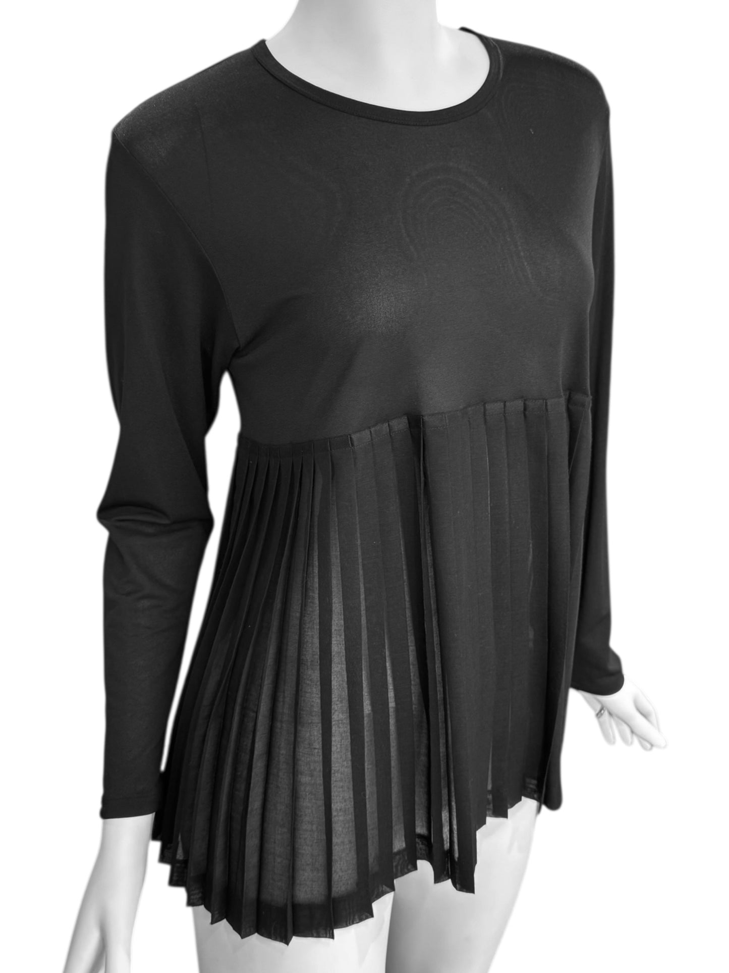 Y’S YOHJI YAMAMOTO 2000s BLACK PLEATED TOP
