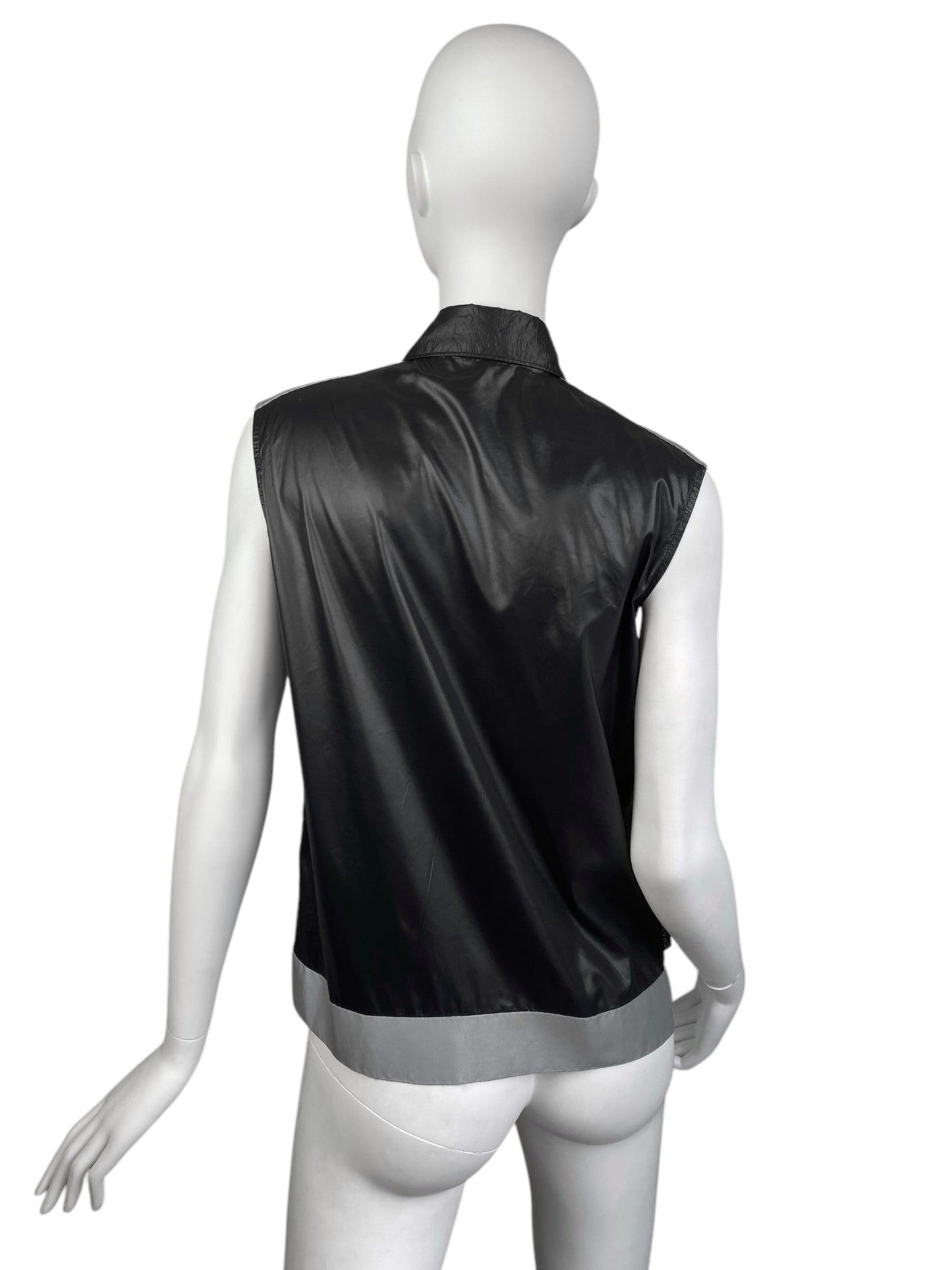 CHANEL SS1999 BY KARL LAGERFELD BLACK NYLON REFLECTIVE HEM VEST