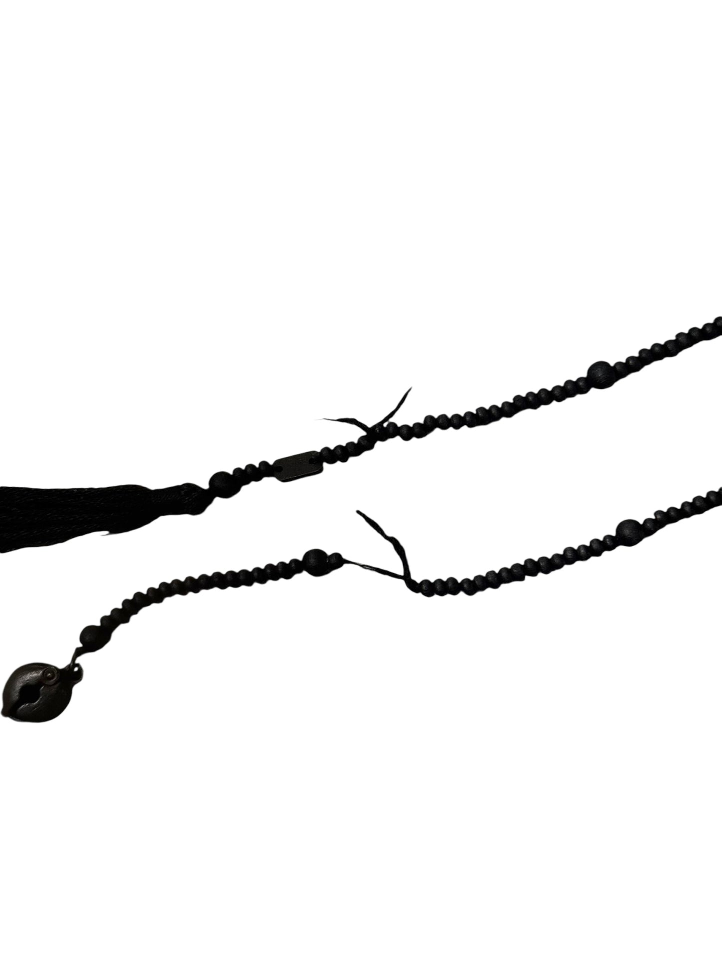 GUCCI FW2002 BY TOM FORD BEADED EBONY CROSS ROSARY NECKLACE