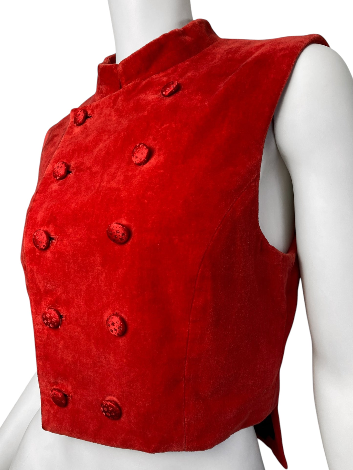 COMME DES GARÇONS FW1988 RED VELVET DOUBLE BREASTED WAISTCOAT