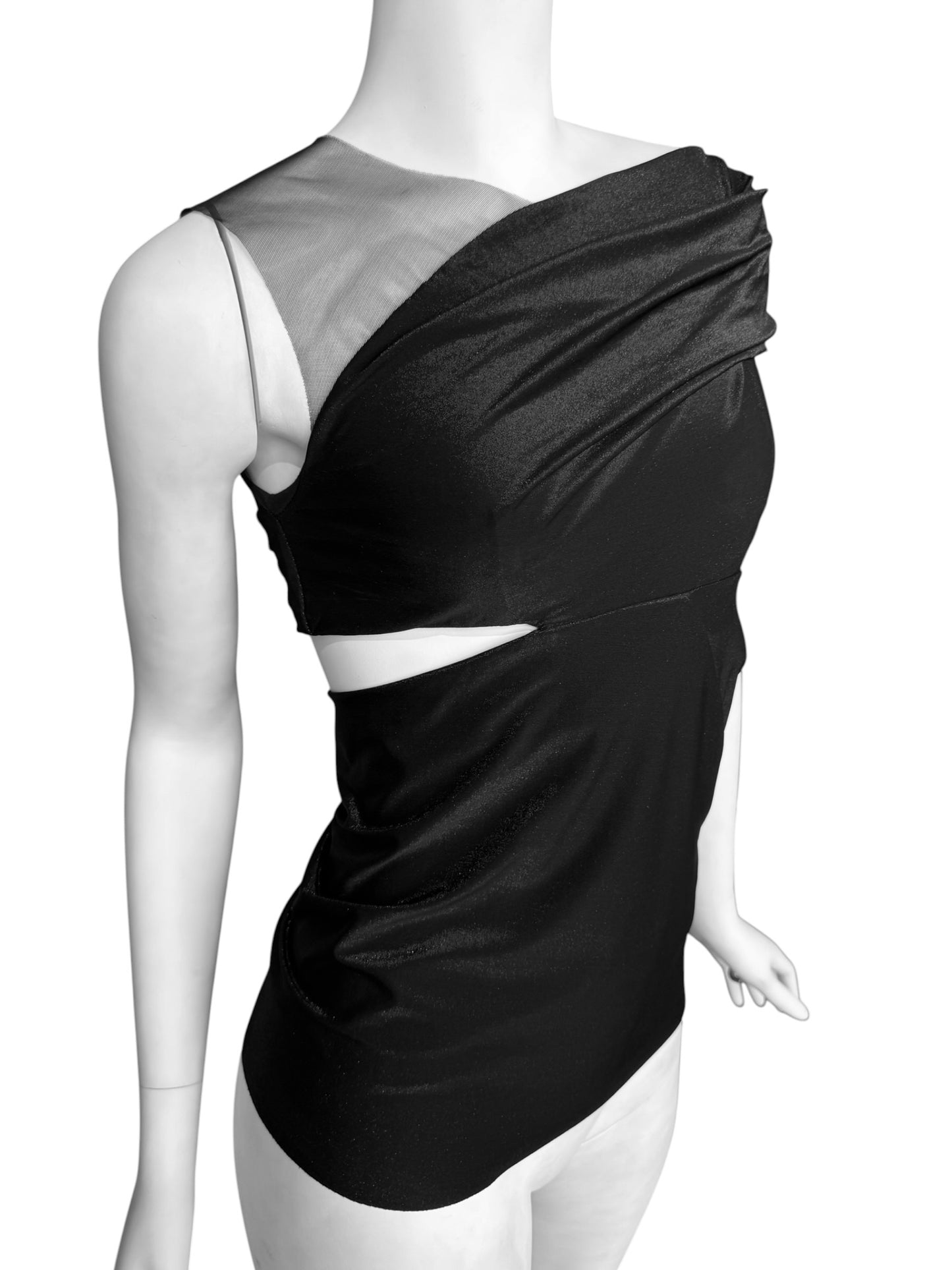 RICK OWENS LILIES 2020s BLACK CUT OUT ASYMMETRICAL TANK TOP