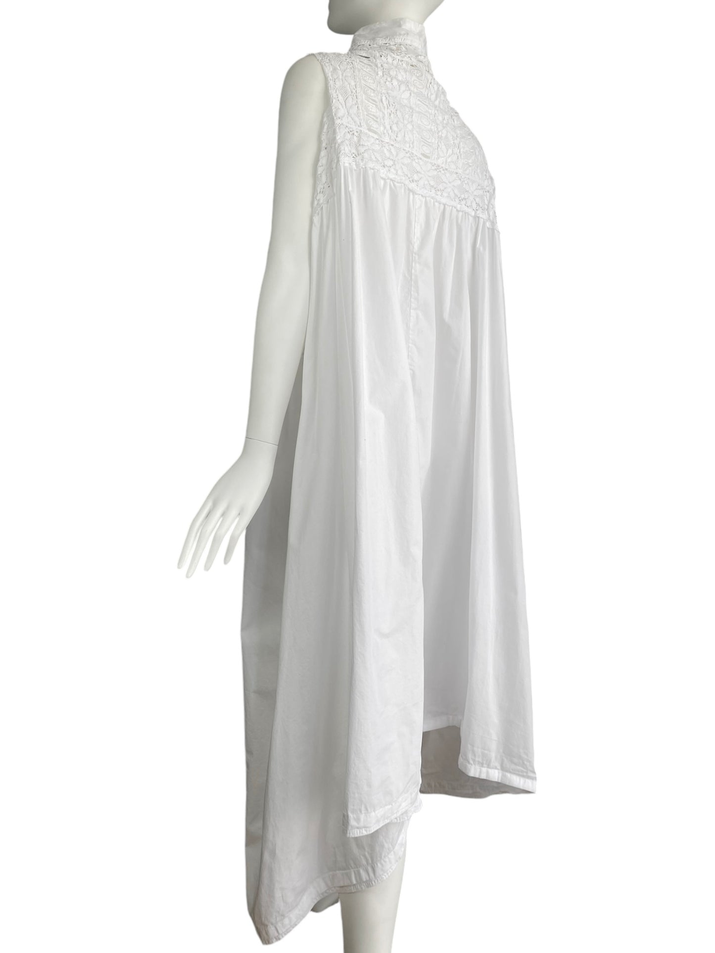 MARC LE BIHAN 2000s WHITE LACE MAXI COAT/DRESS