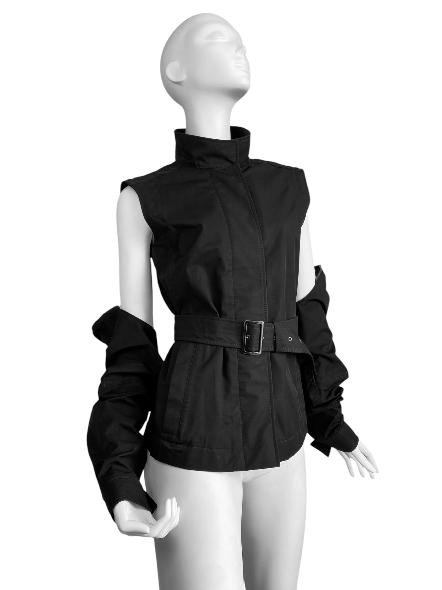 PRADA 1990s BLACK DETACHABLE SLEEVES JACKET