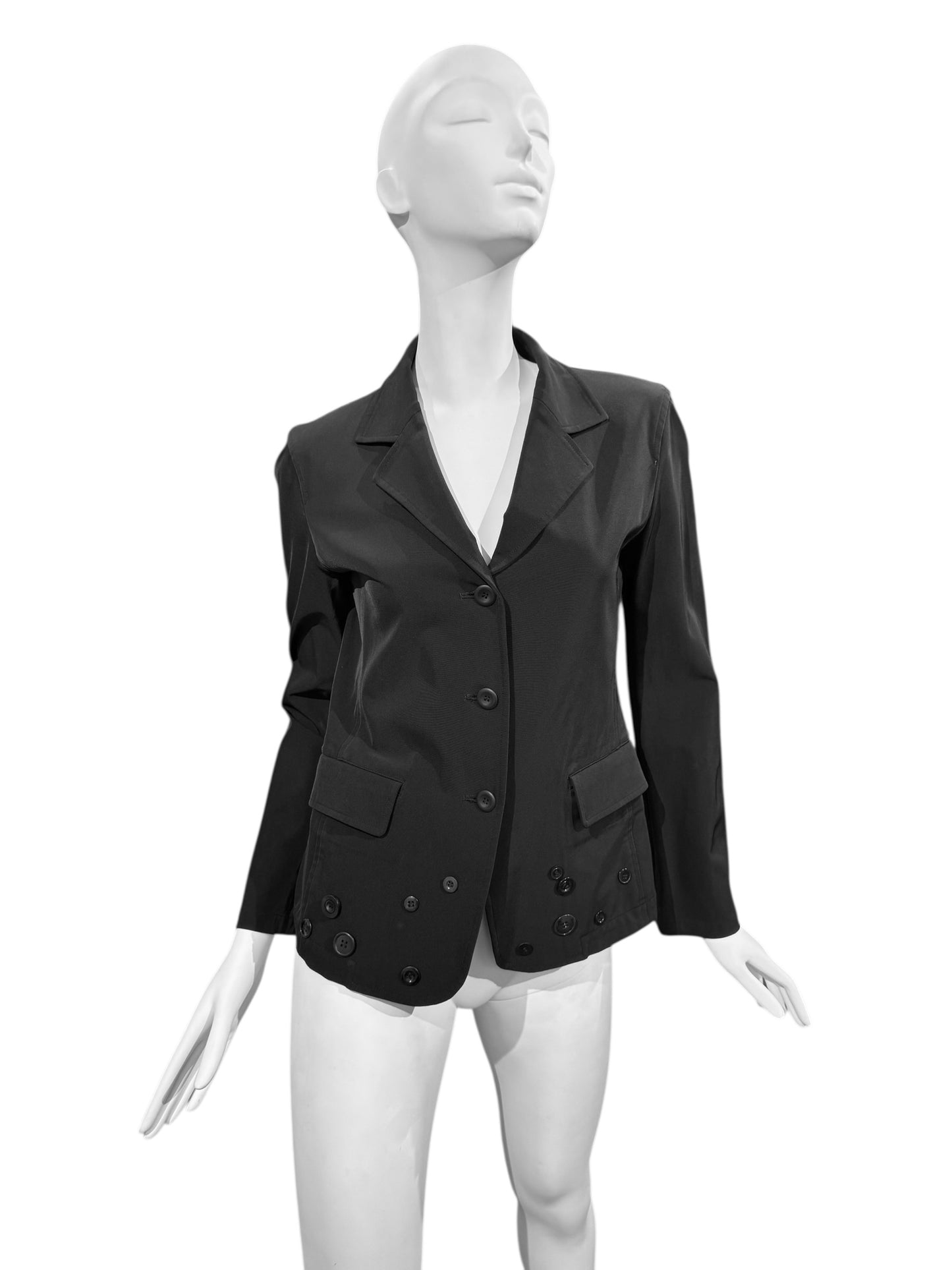 ISSEY MIYAKE SS2003 BY NAOKI TAKIZAWA  BLACK BUTTONS BLAZER