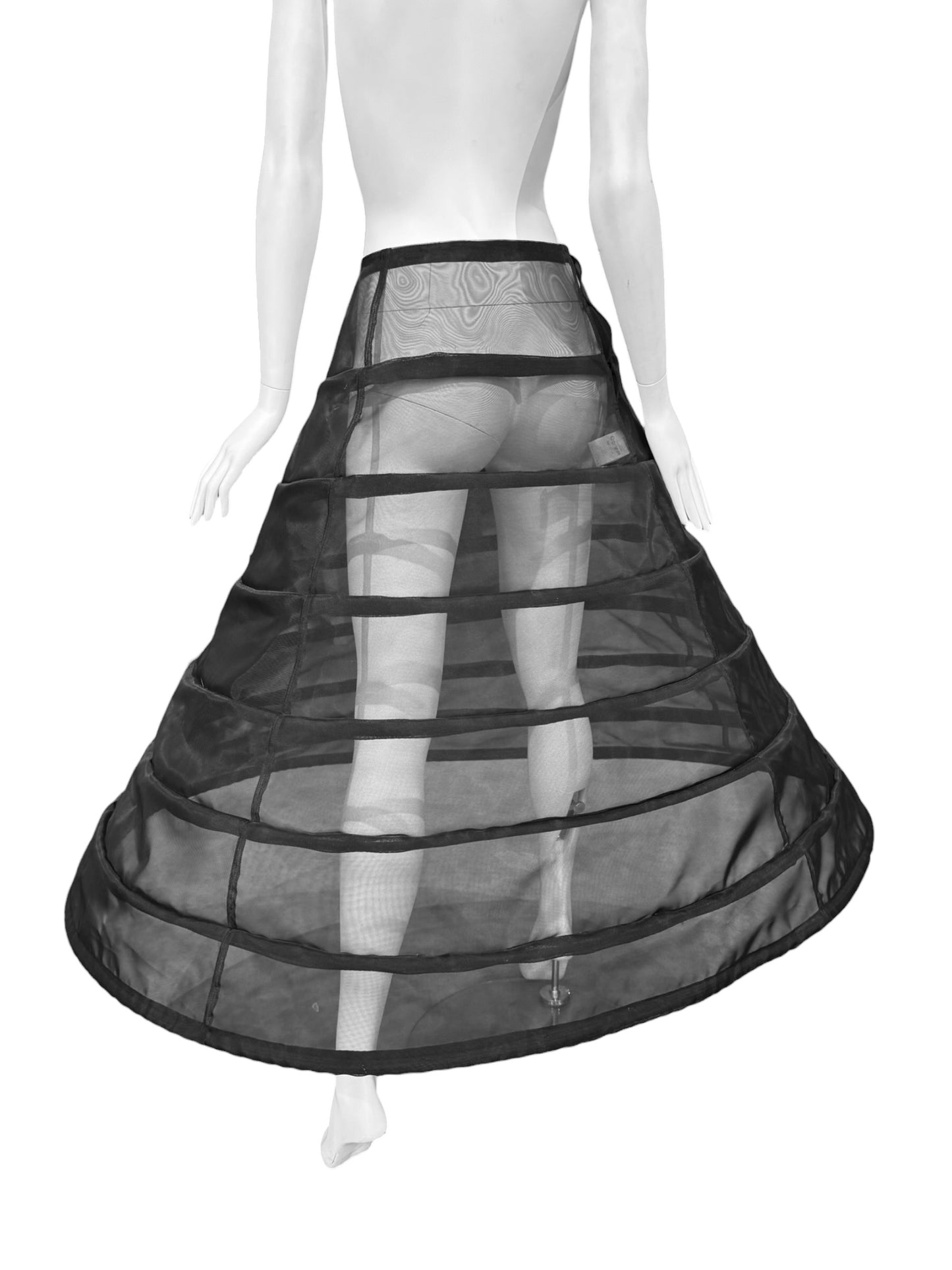 YOHJI YAMAMOTO SS1997 BLACK SHEER CRINOLINE SKIRT
