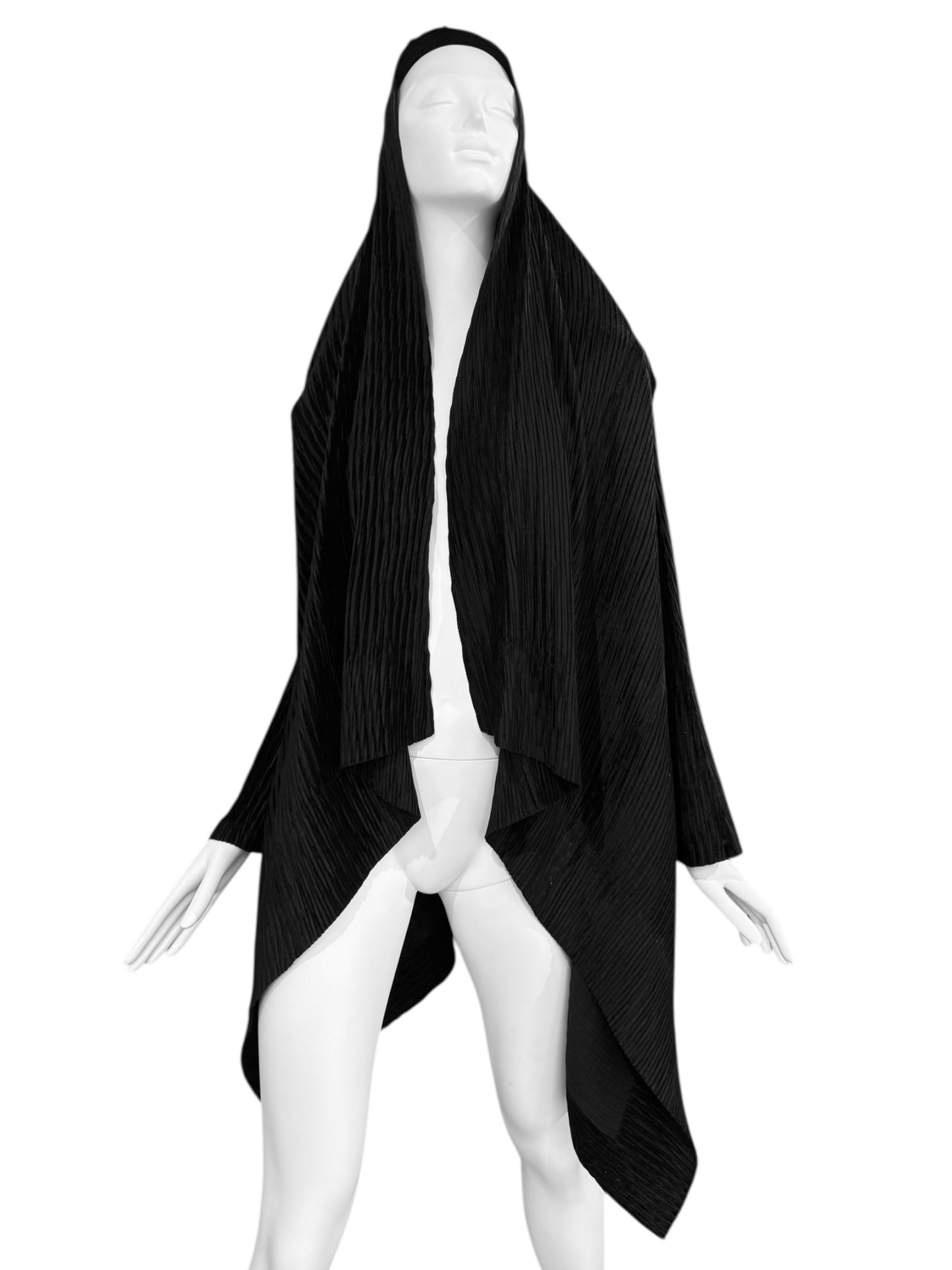 ISSEY MIYAKE 1990s BLACK PLEATED CARDIGAN