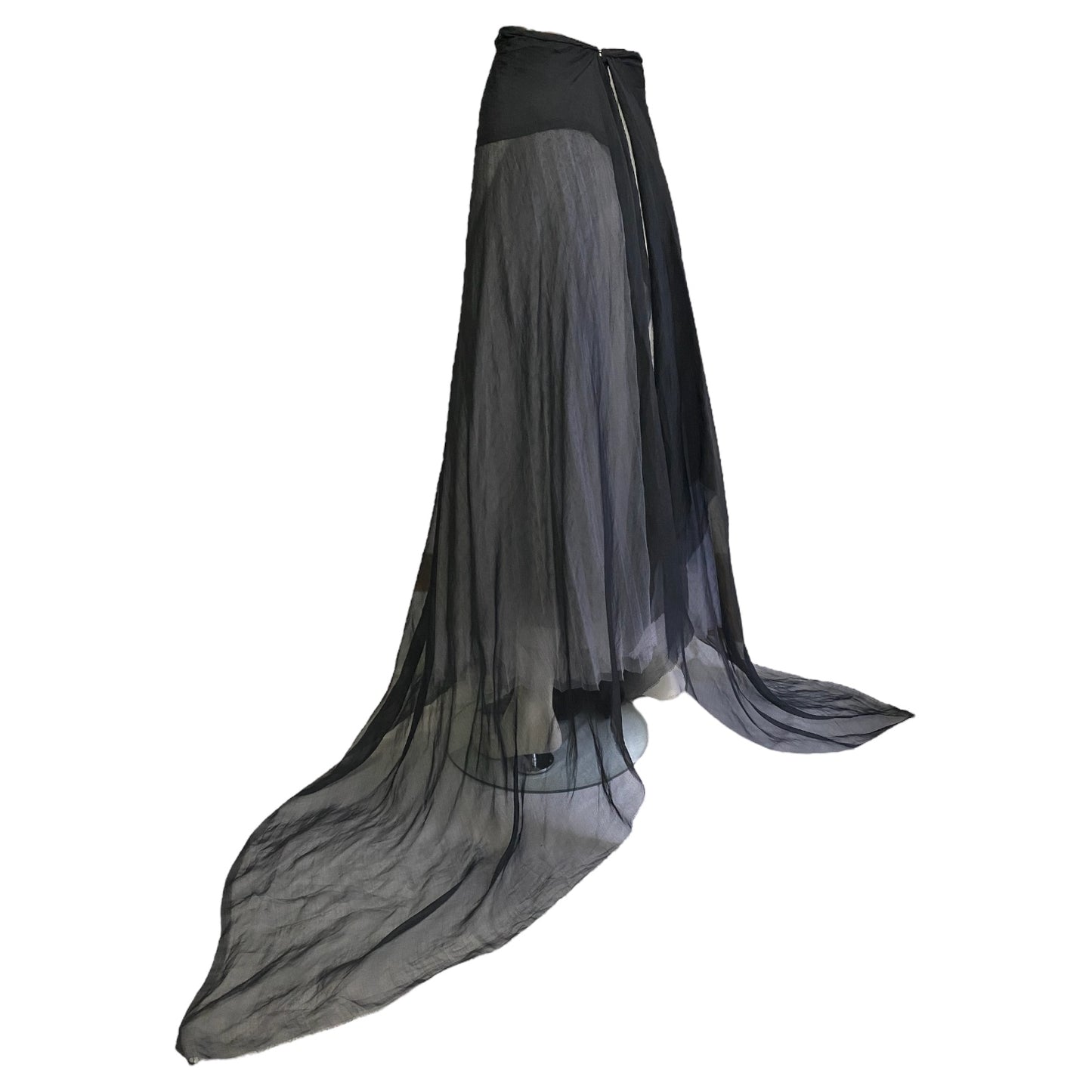 MARC LE BIHAN SS2003 BLACK SILK MAXI SKIRT