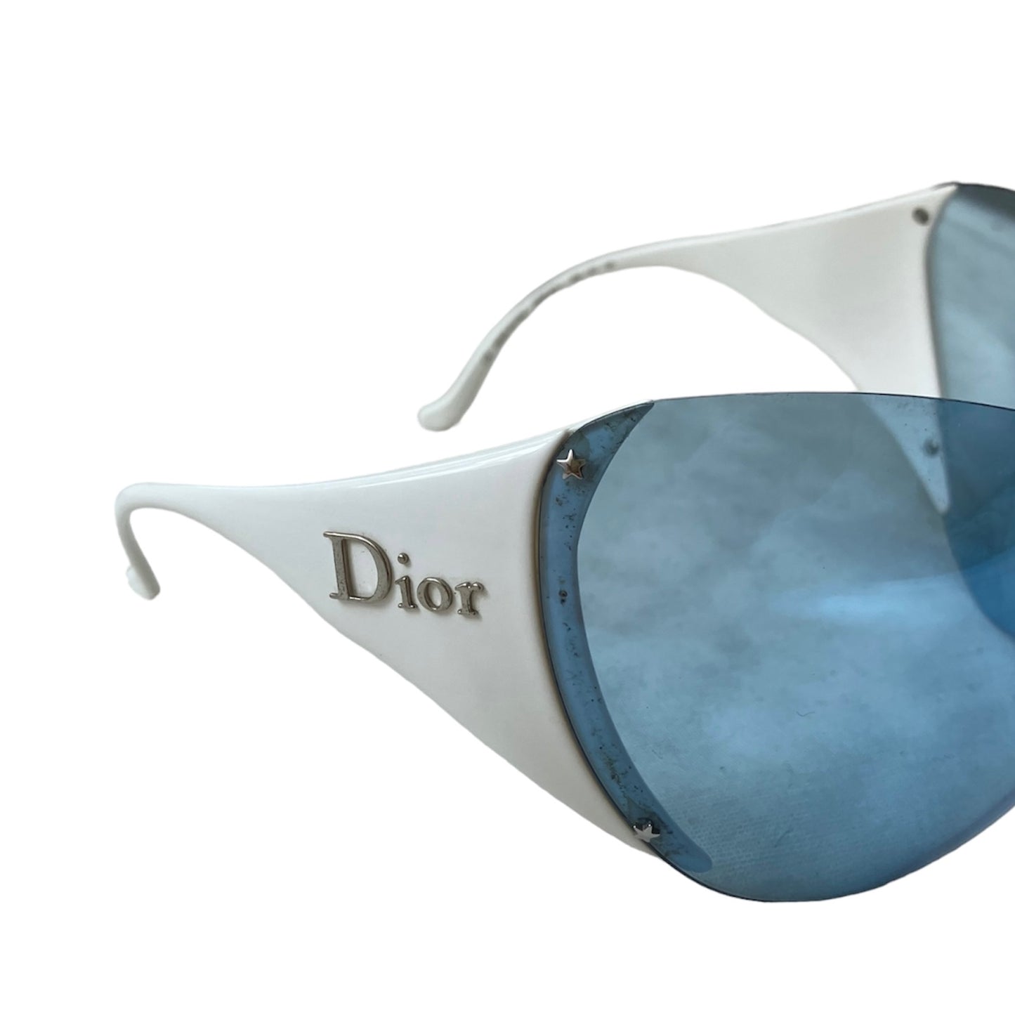 DIOR 2000s BY GALLIANO WHITE & BLUE SKI 1 OVERSIZE MASK SUNGLASSES