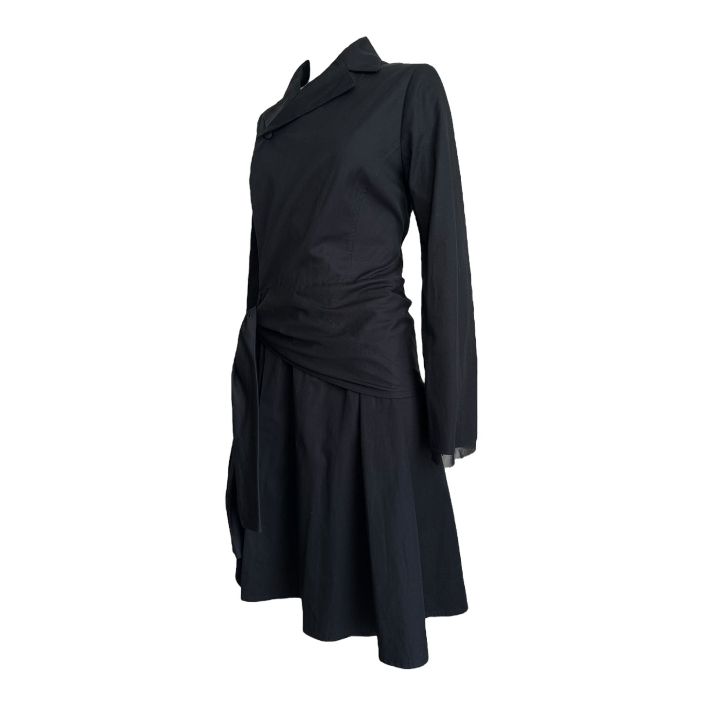 YOHJI YAMAMOTO +NOIR 2010s BLACK COTTON BLAZER DRESS