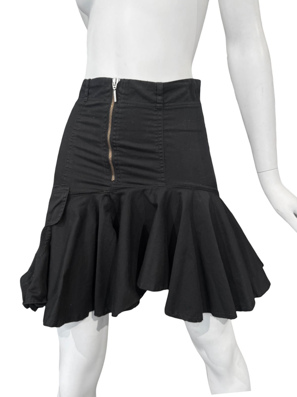 PLEIN SUD JEANS SS2004 BLACK HIGH WAISTED MINI SKIRT