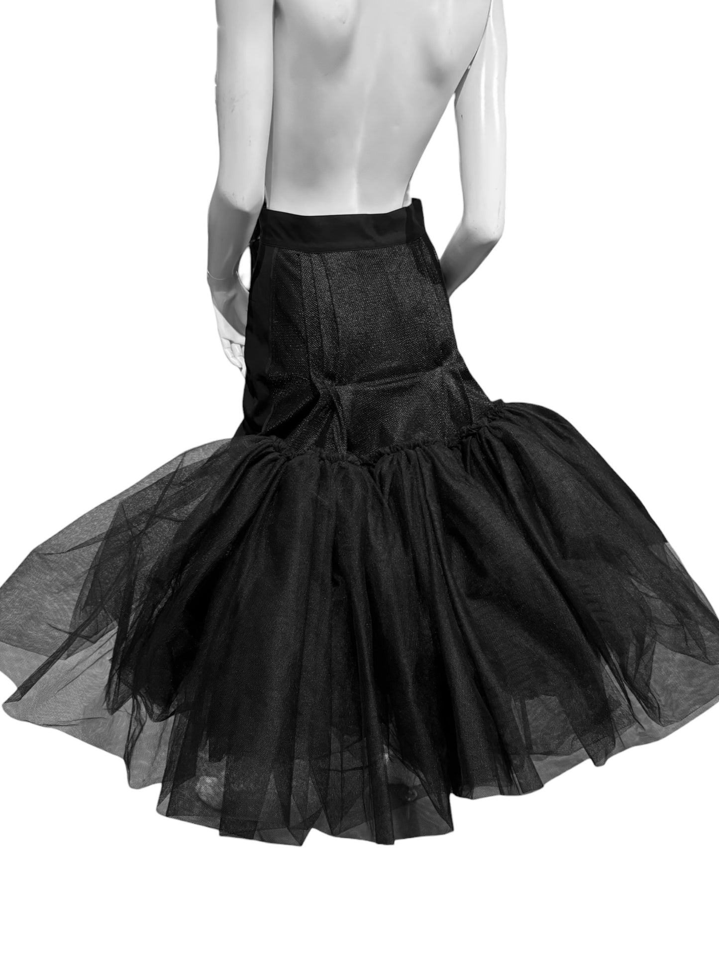 YOHJI YAMAMOTO SS2008 BLACK DRAMATIC TULLE SKIRT