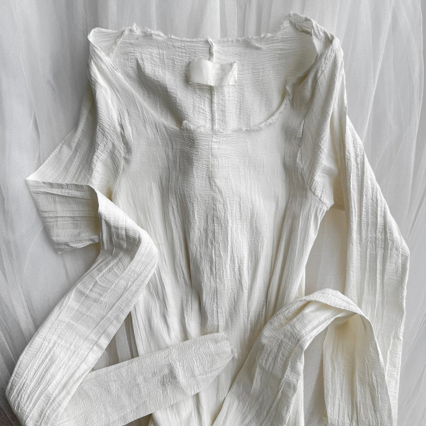 MARC LE BIHAN 2020s WHITE SILK BALLERINA BRIDAL MAXI DRESS
