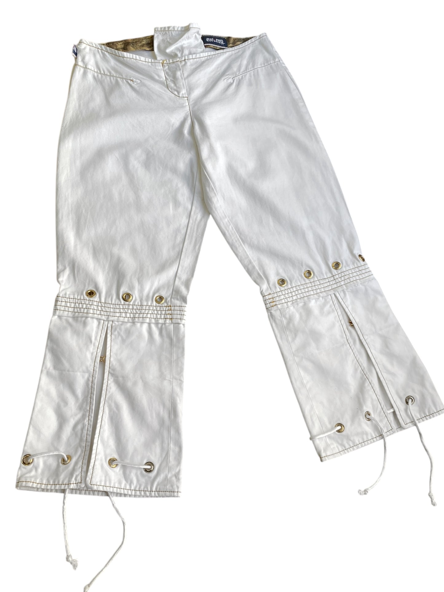 JEAN PAUL GAULTIER 2000s WHITE LACED CAPRI PANTS