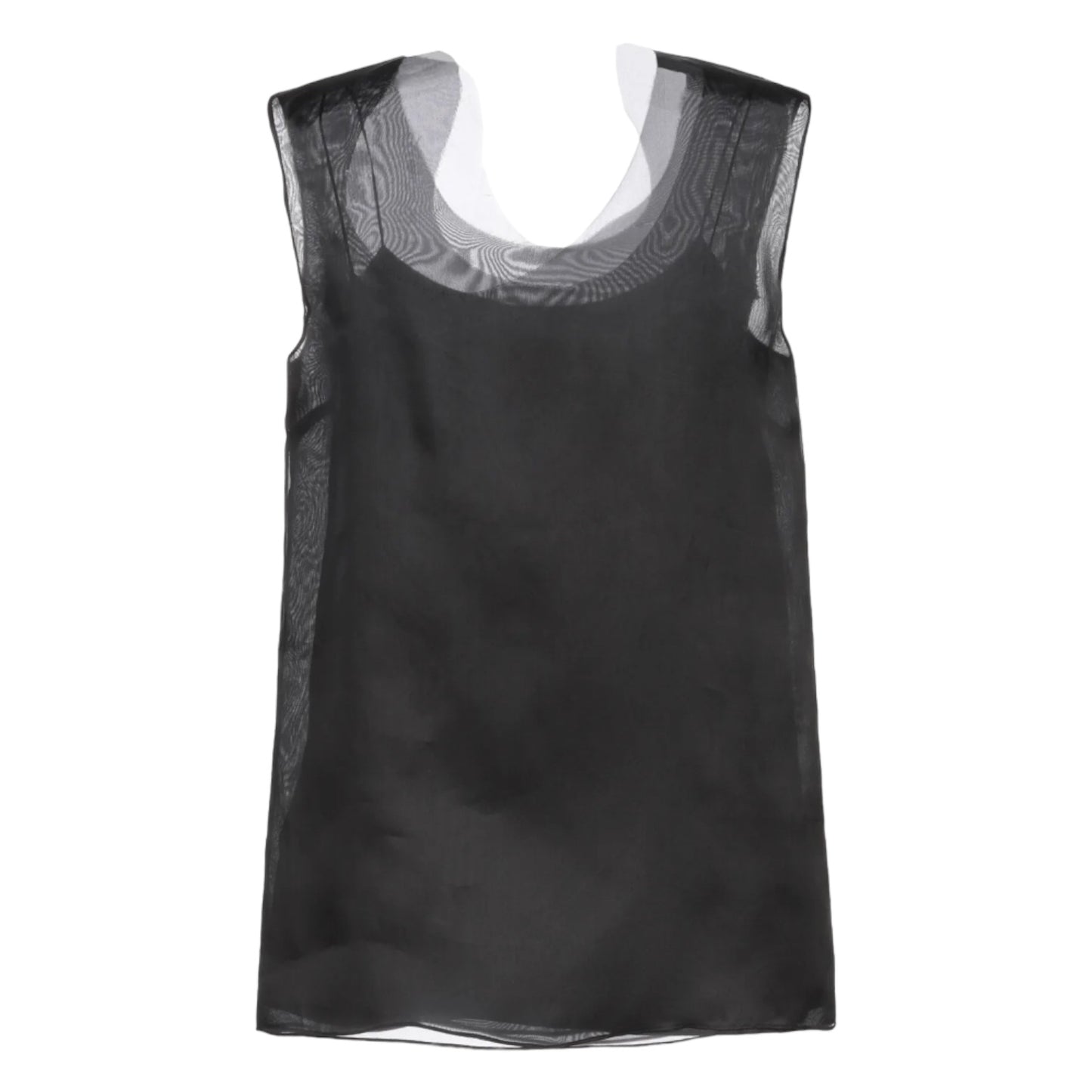 MAISON MARGIELA FW2018 BY JOHN GALLIANO BLACK SILK ORGANZA TANK TOP