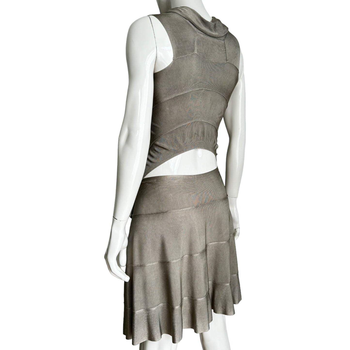 PLEIN SUD SS2004 GREY KNIT BANDAGE 2P. SET