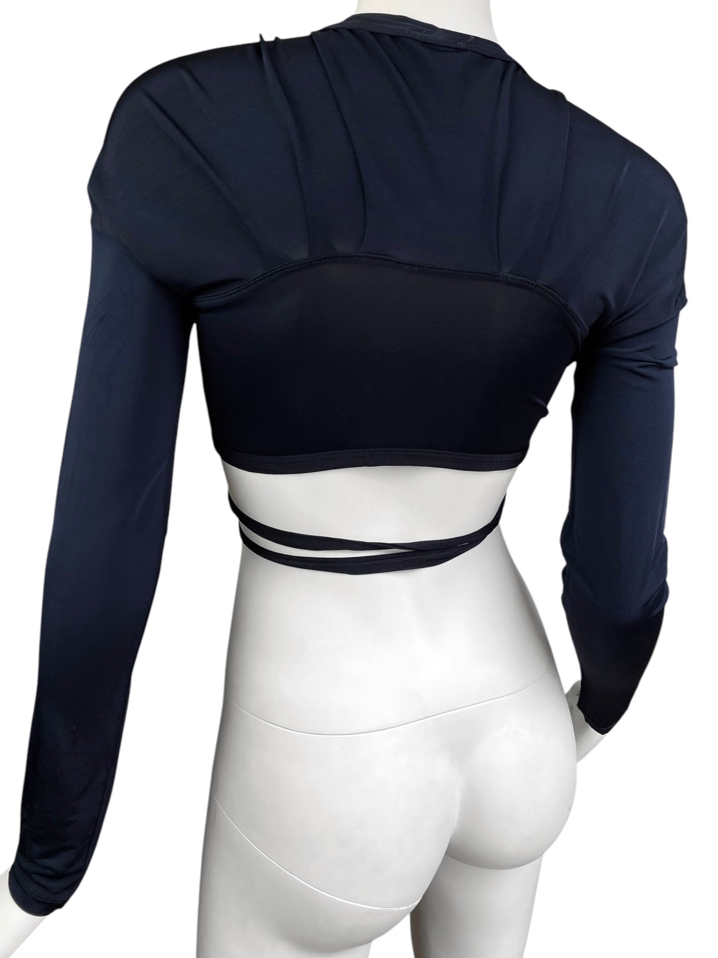 MOTIVI 2000s NAVY BLUE WRAP TOP