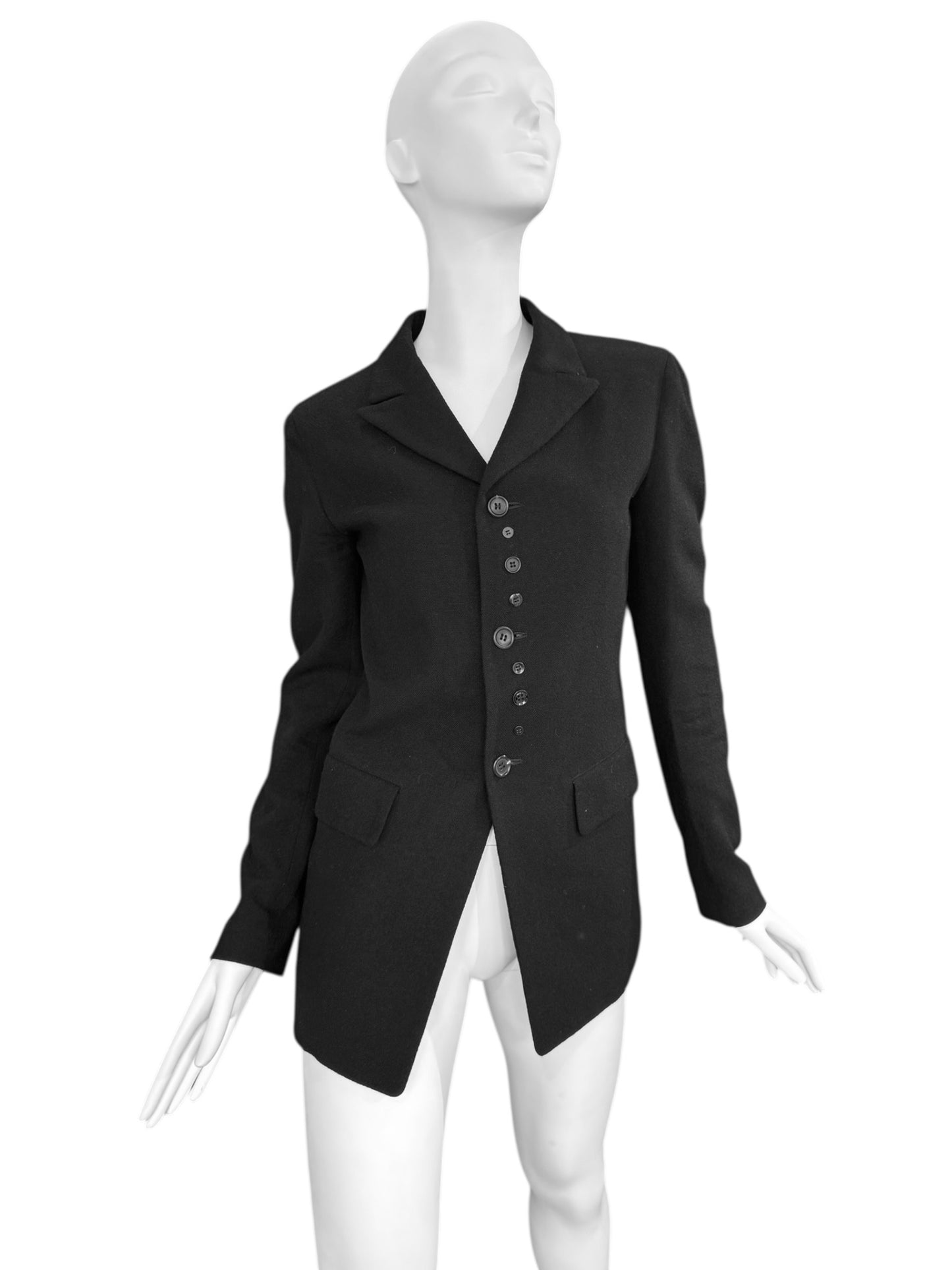 Y’S YOHJI YAMAMOTO FW1997 BLACK WOOL BUTTONS BLAZER