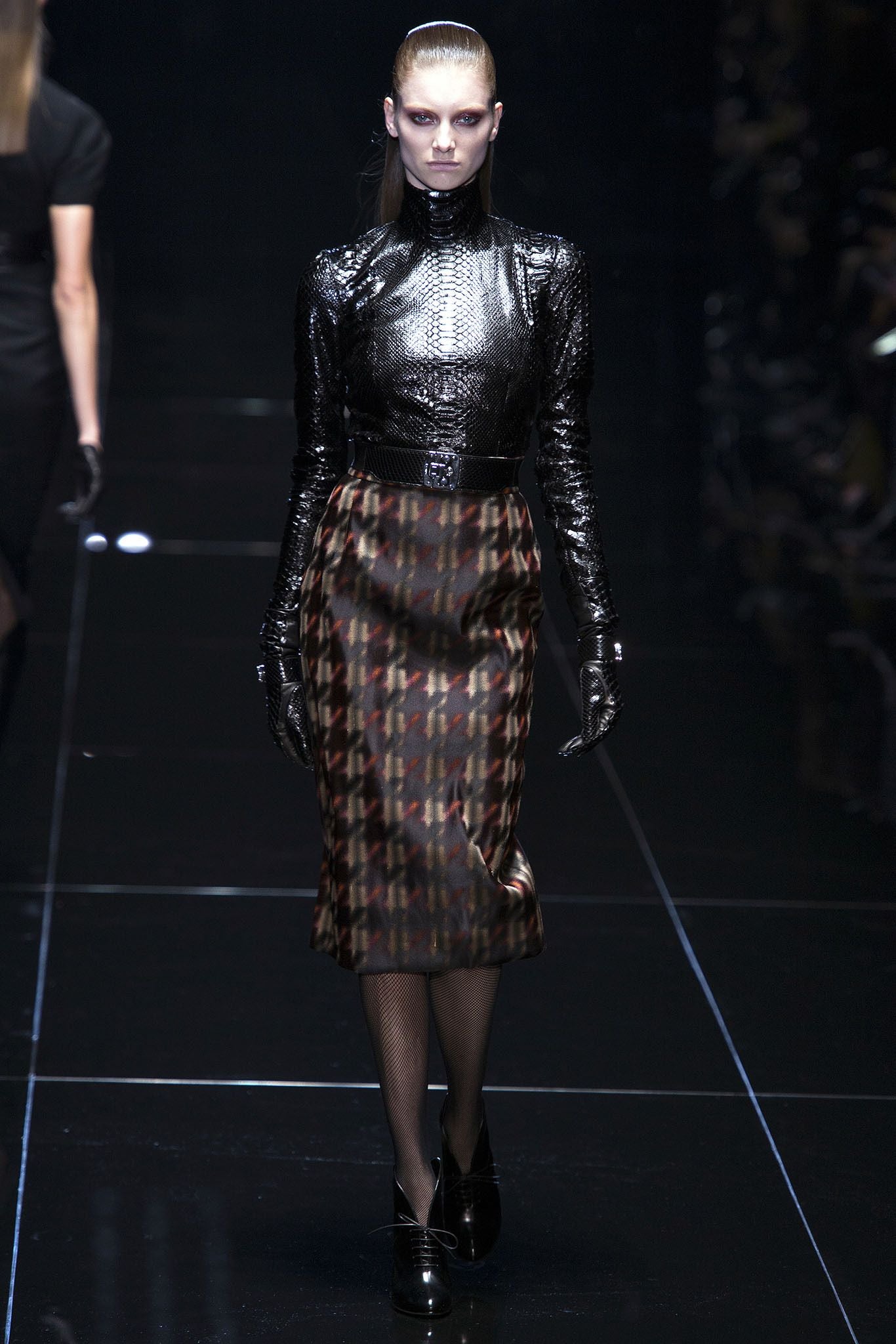 GUCCI FW2013 BY FRIDA GIANNINI BLACK PYTHON LEATHER JACKET